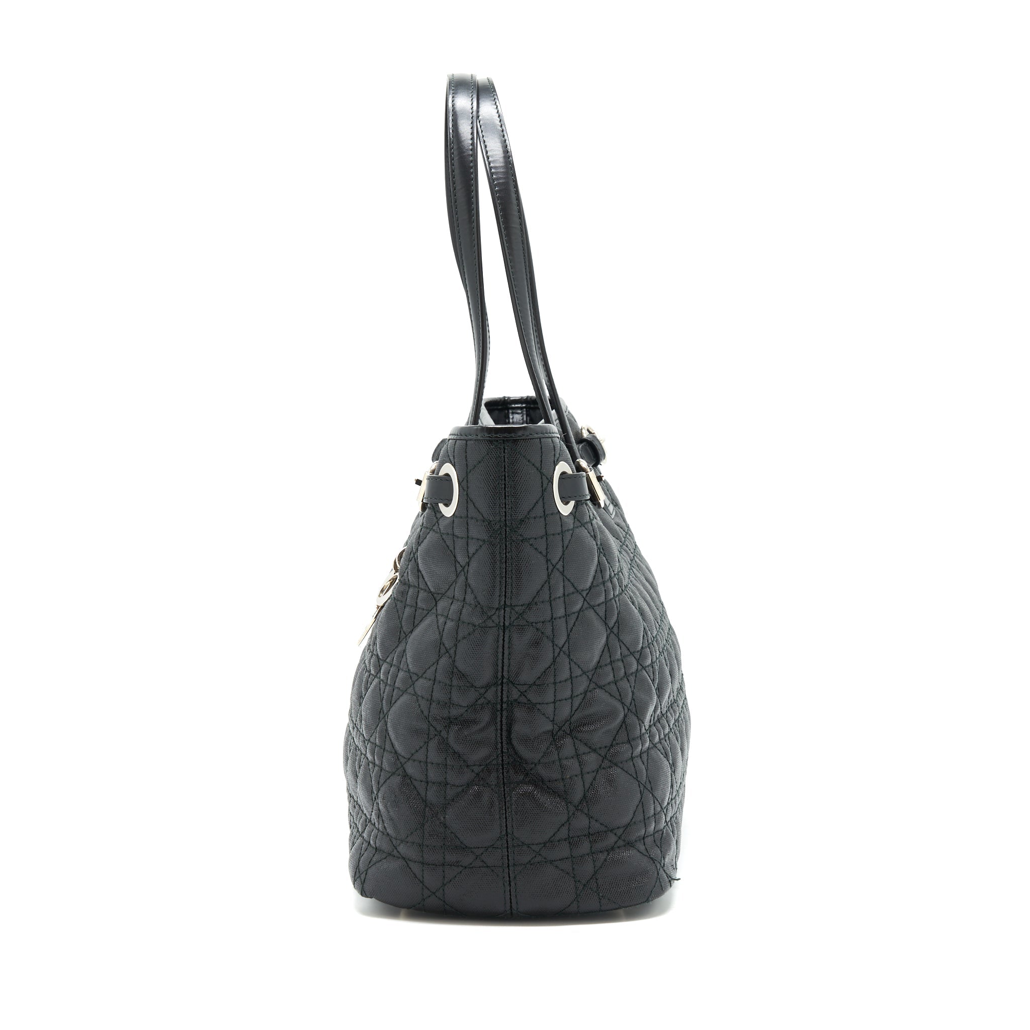 DIOR LADY DIOR TOTE BAG CANVAS BLACK SHW