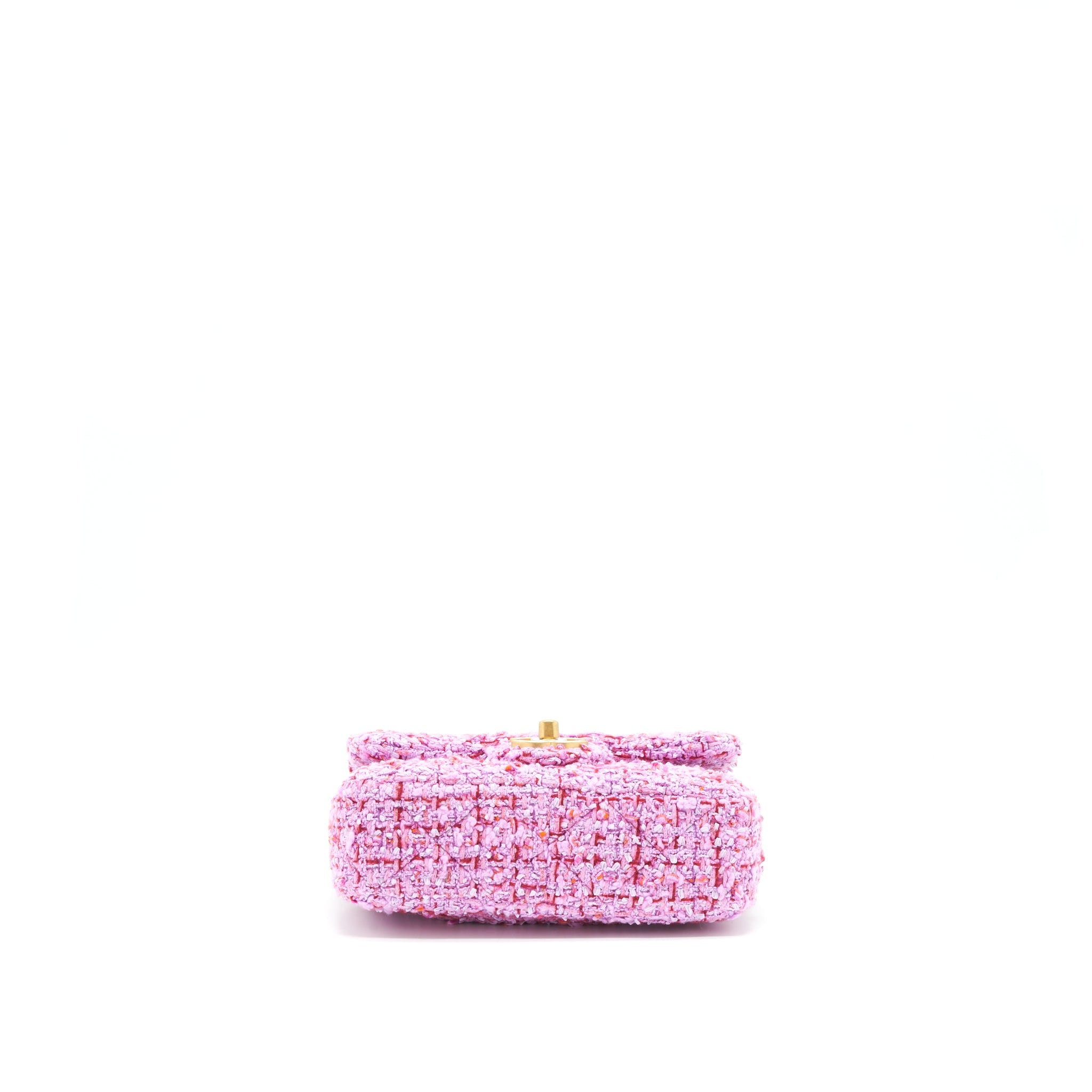 CHANEL 22P SQUARE FLAP BAG TWEED PINK WITH PINK HARDWARE