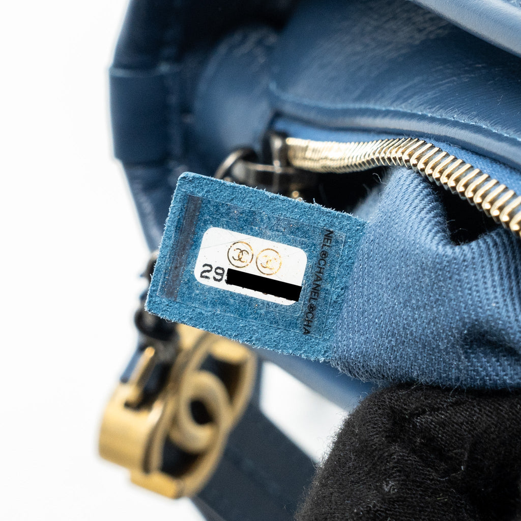 CHANEL SMALL GABRIELLE HOBO BAG BLUE DENIM GHW