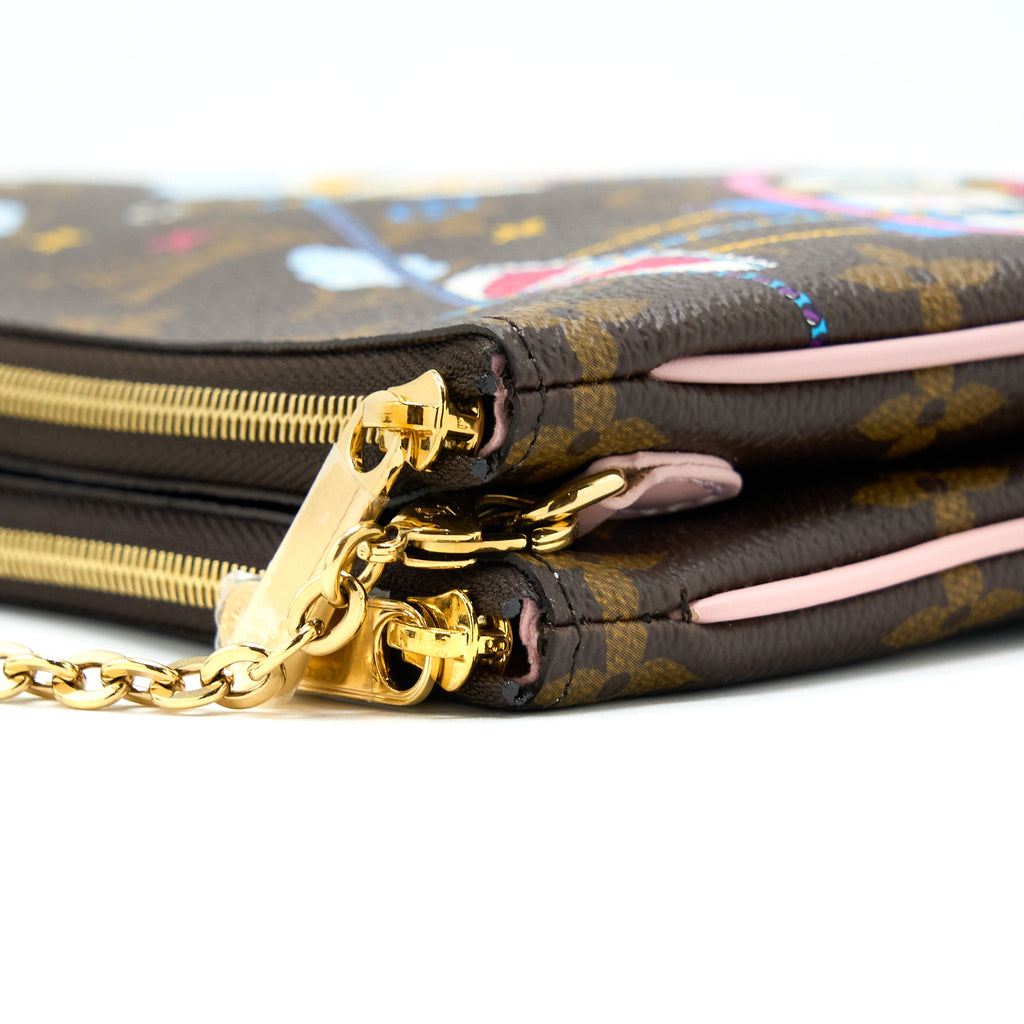 LOUIS VUITTON VIVIAN DOUBLE ZIP POCHETTE LIMITED EDITION MONOGRAM CANVAS/MULTICOLOUR