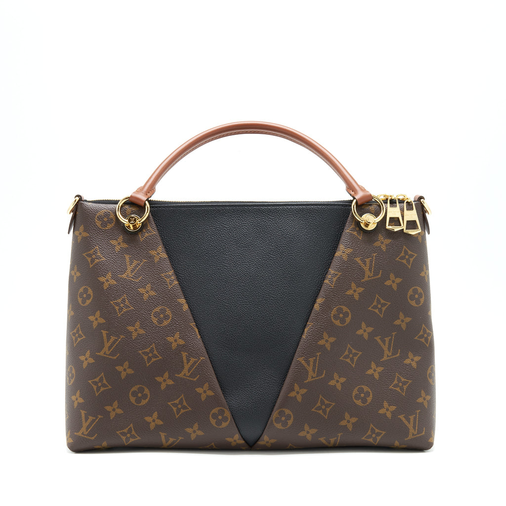 LOUIS VUITTON V TOTE BAG MEDIUM BLACK GHW