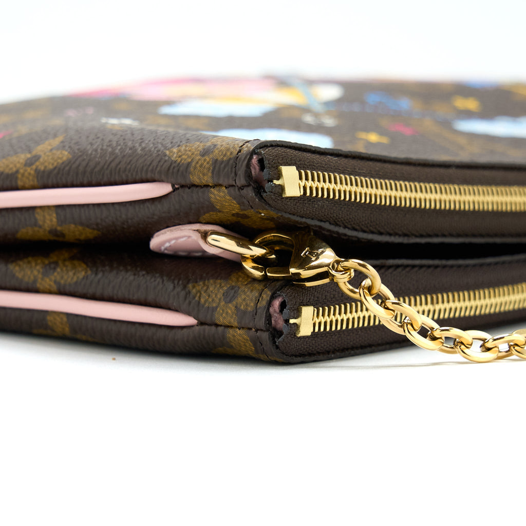 LOUIS VUITTON VIVIAN DOUBLE ZIP POCHETTE LIMITED EDITION MONOGRAM CANVAS/MULTICOLOUR