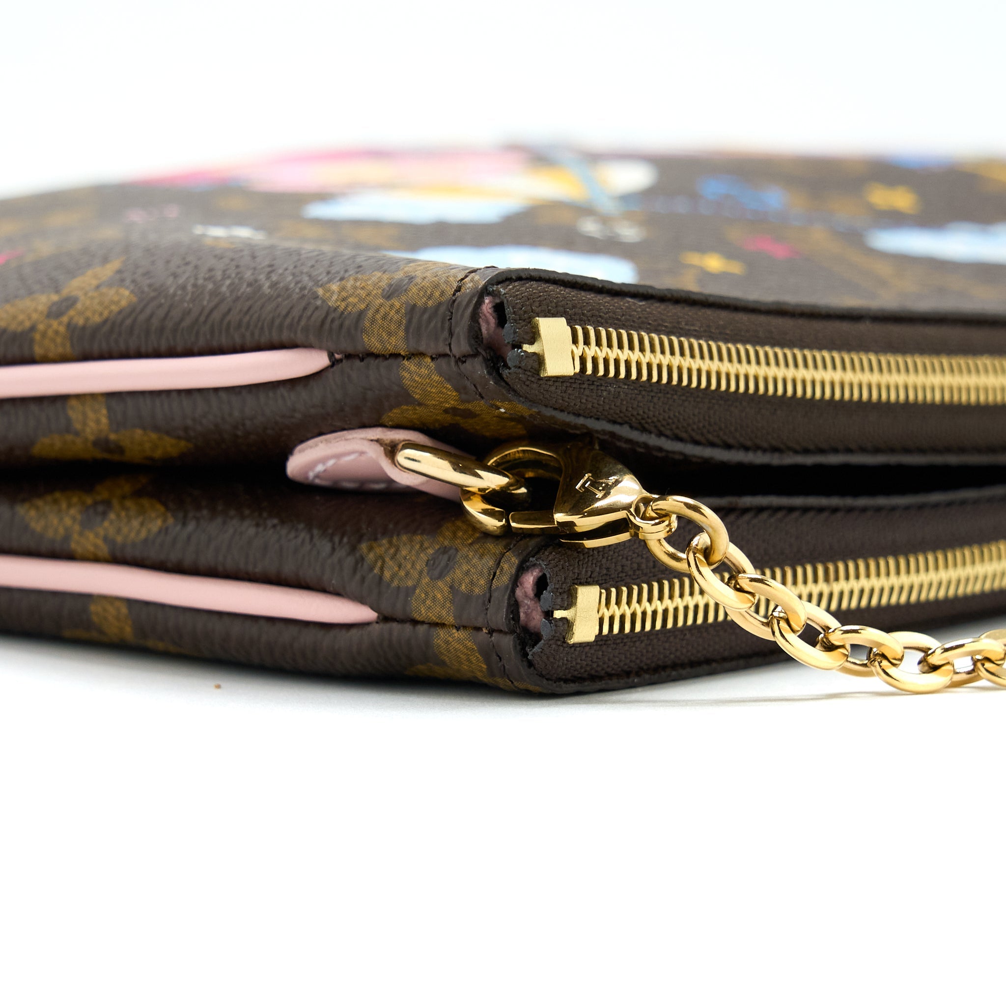 LOUIS VUITTON VIVIAN DOUBLE ZIP POCHETTE LIMITED EDITION MONOGRAM CANVAS/MULTICOLOUR
