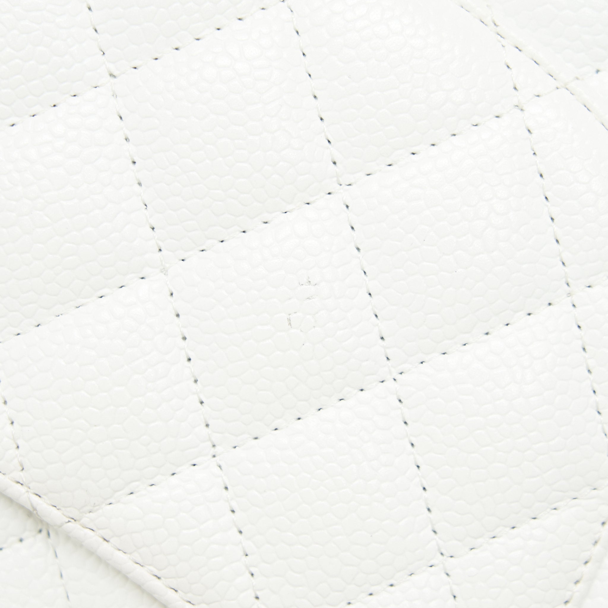 CHANEL MEDIUM CLASSIC DOUBLE FLAP BAG CAVIAR WHITE SHW