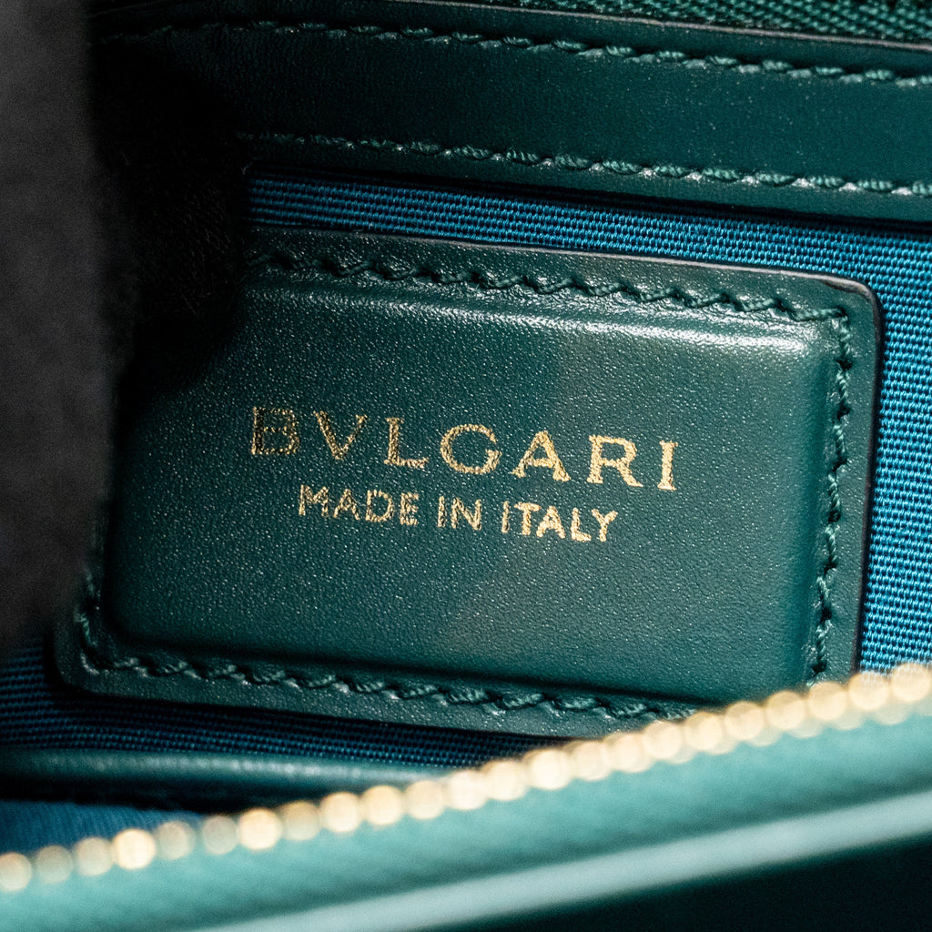 BVLGARI SERPENTI FOREVER FLAP BAG CALFSKIN GREEN LGHW