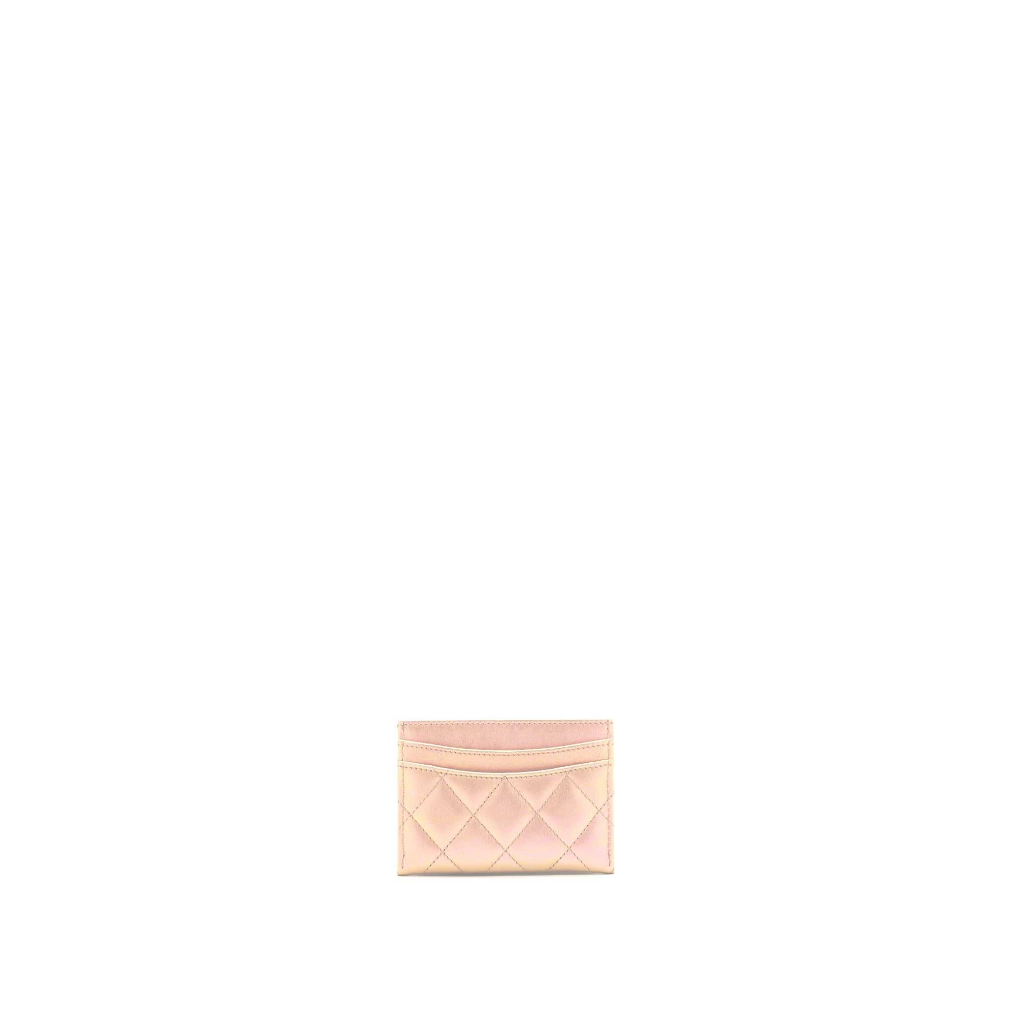 CHANEL 21K IRIDESCENT PINK FLAT CARD HOLDER