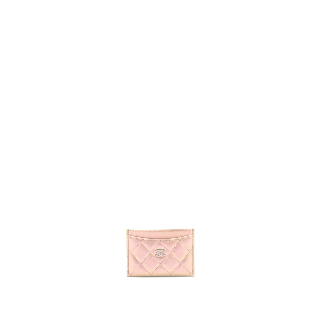 CHANEL 21K IRIDESCENT PINK FLAT CARD HOLDER