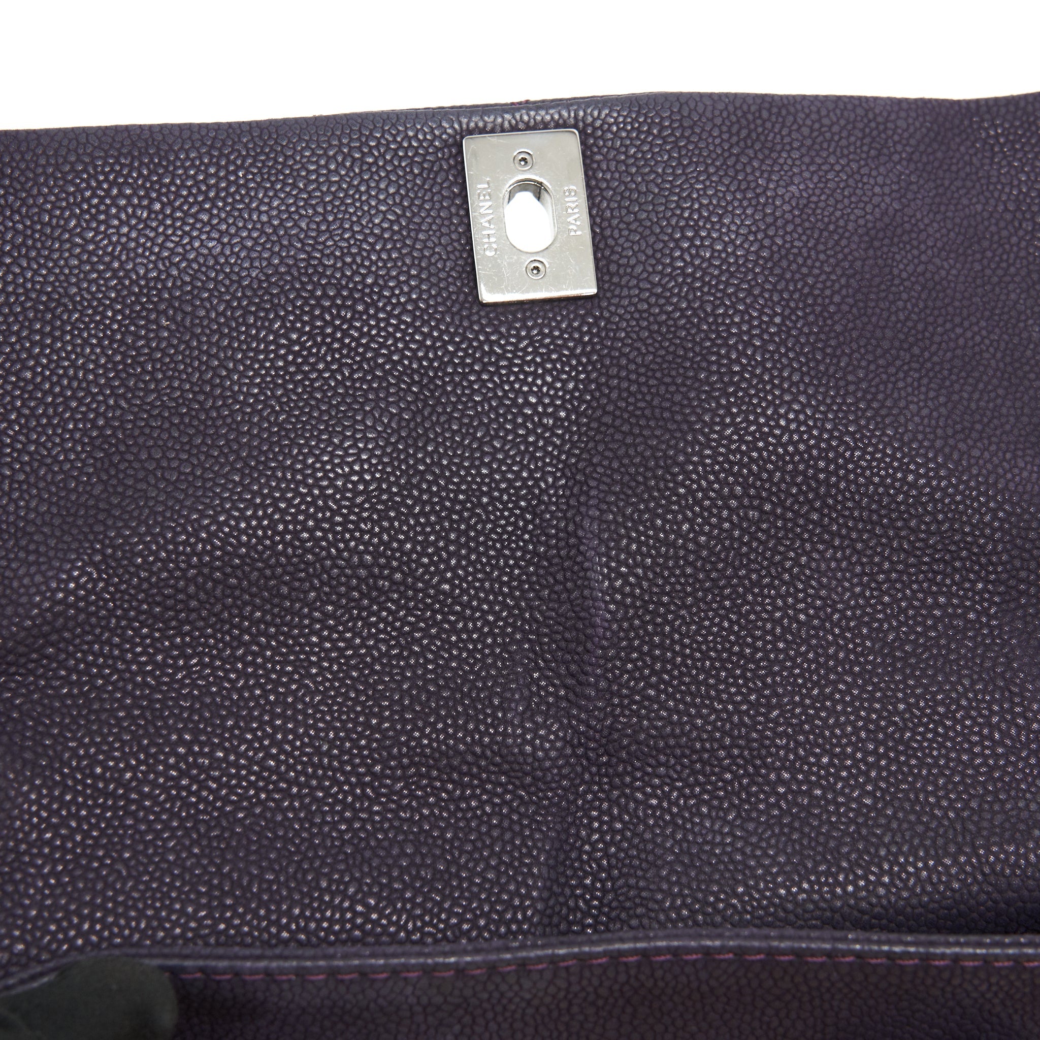 CHANEL FLAP TOTE BAG WITH CHAIN CAVIAR IN PURPLE SHW