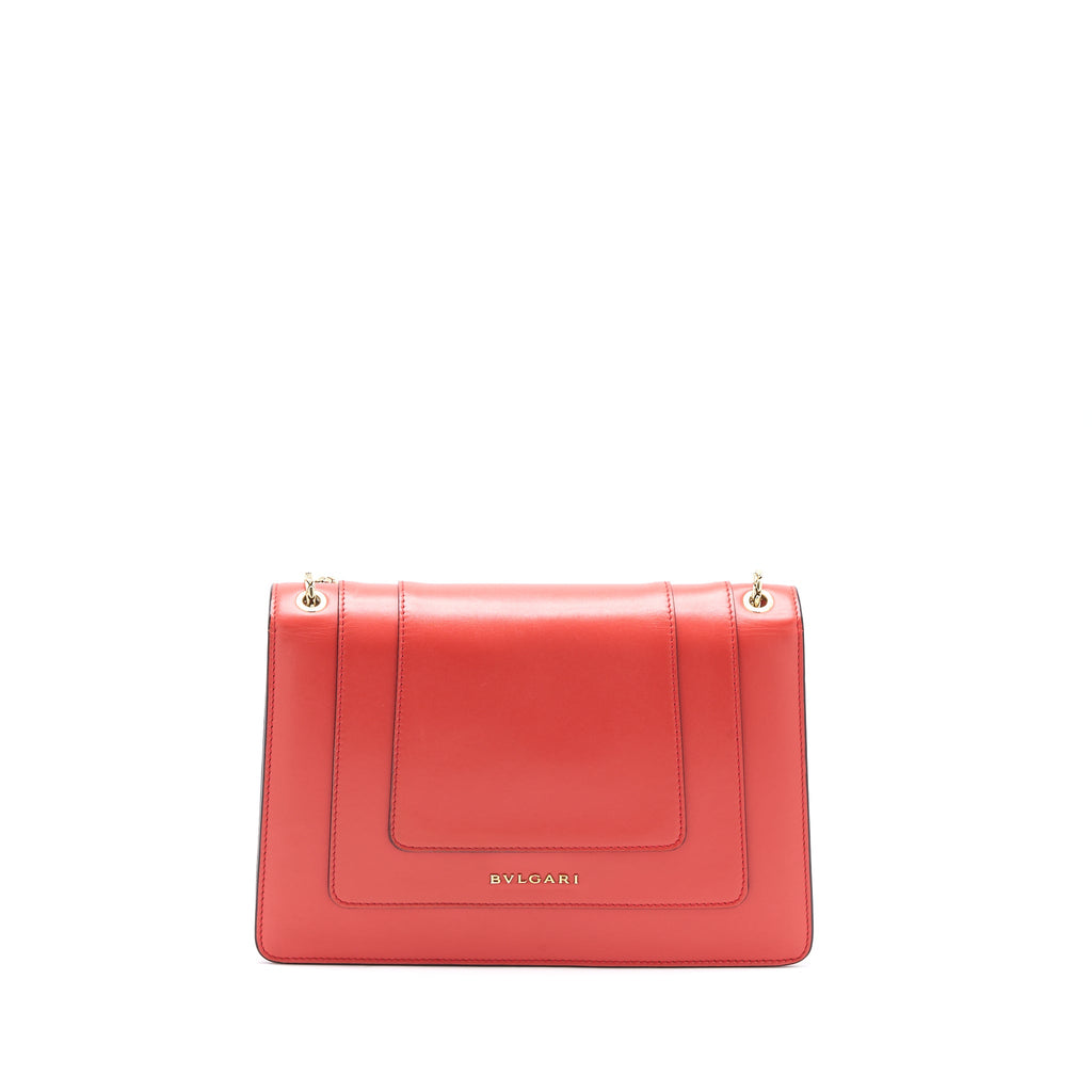 BVLGARI SERPENTI FOREVER SHOULDER BAG CALFSKIN RED LGHW