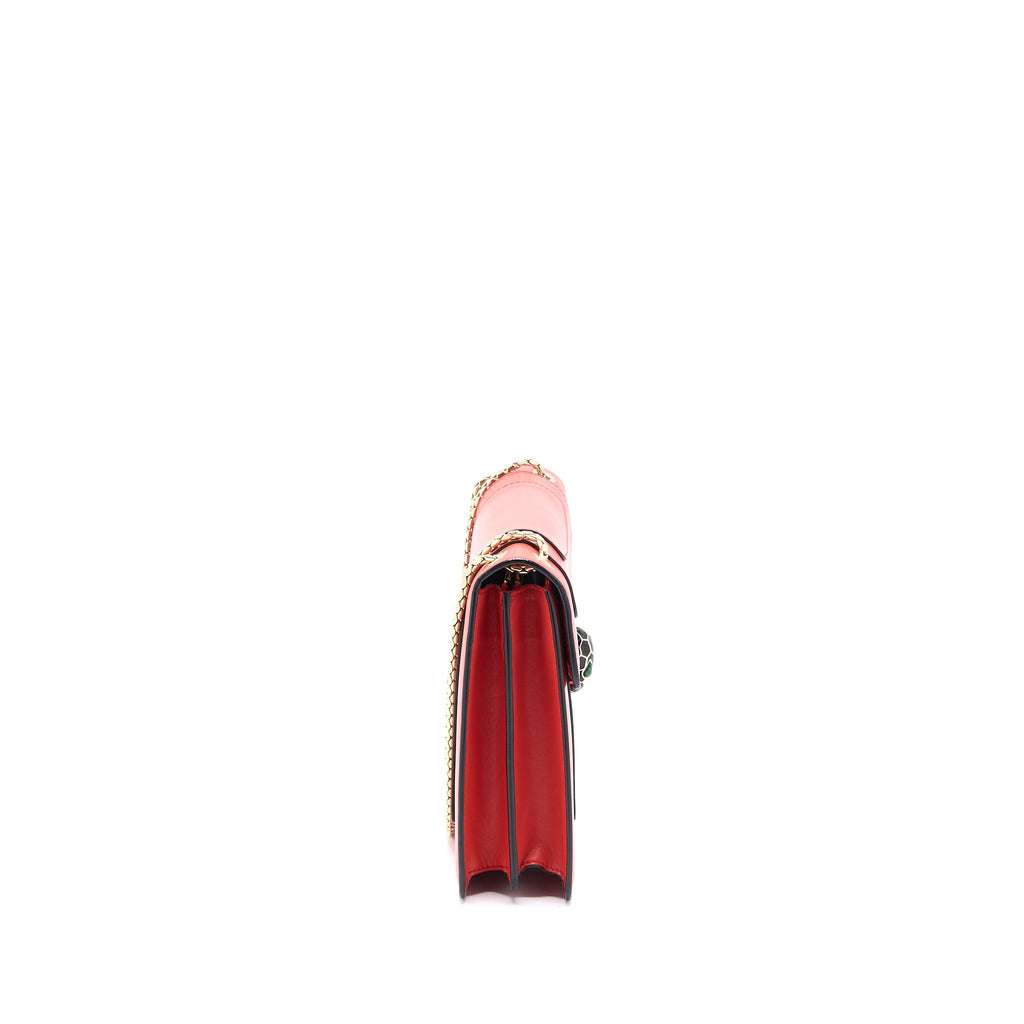 BVLGARI SERPENTI FOREVER SHOULDER BAG CALFSKIN RED LGHW