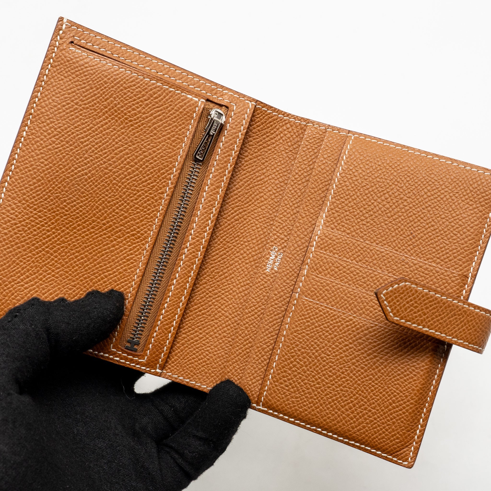 HERMES BEARN COMPACT WALLET EPSOM GOLD SHW
