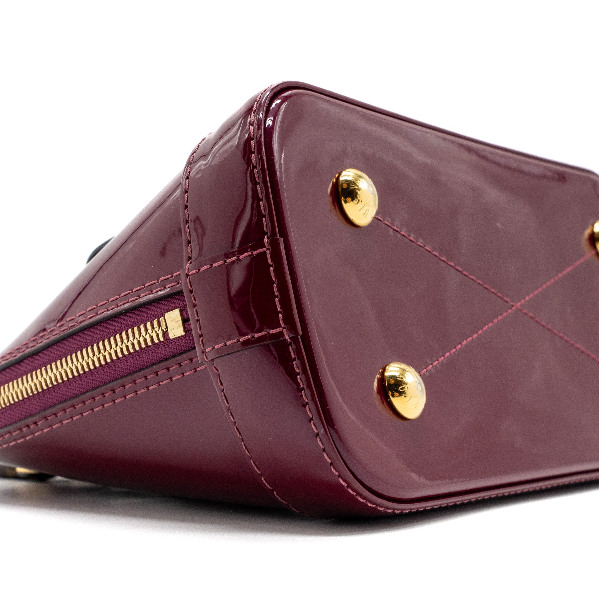 LOUIS VUITTON ALMA BB VERNI MIROIR PATENT DARK PINK GHW