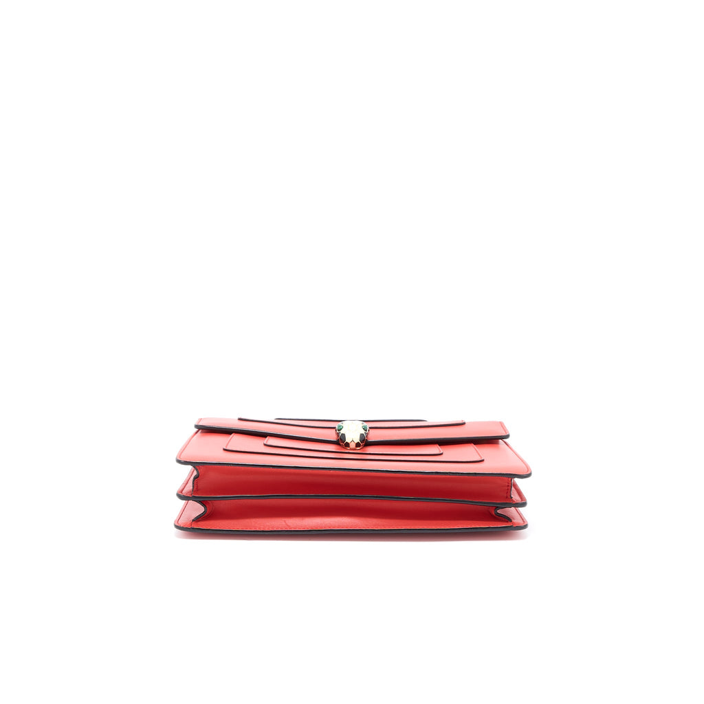 BVLGARI SERPENTI FOREVER SHOULDER BAG CALFSKIN RED LGHW