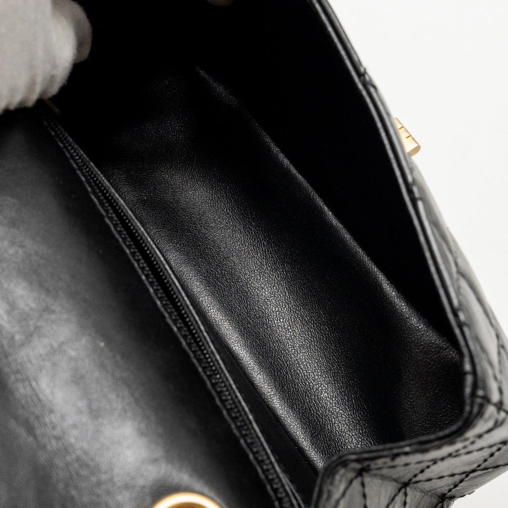 CHANEL MINI 2.55 REISSUE AGED CALFSKIN BLACK GHW