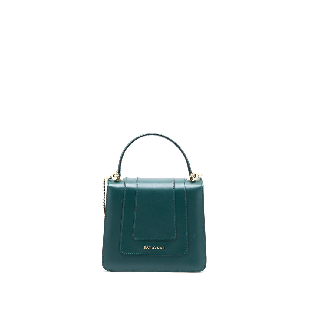 BVLGARI TOP HANDLE SERPENTI BAG CALFSKIN GREEN LGHW