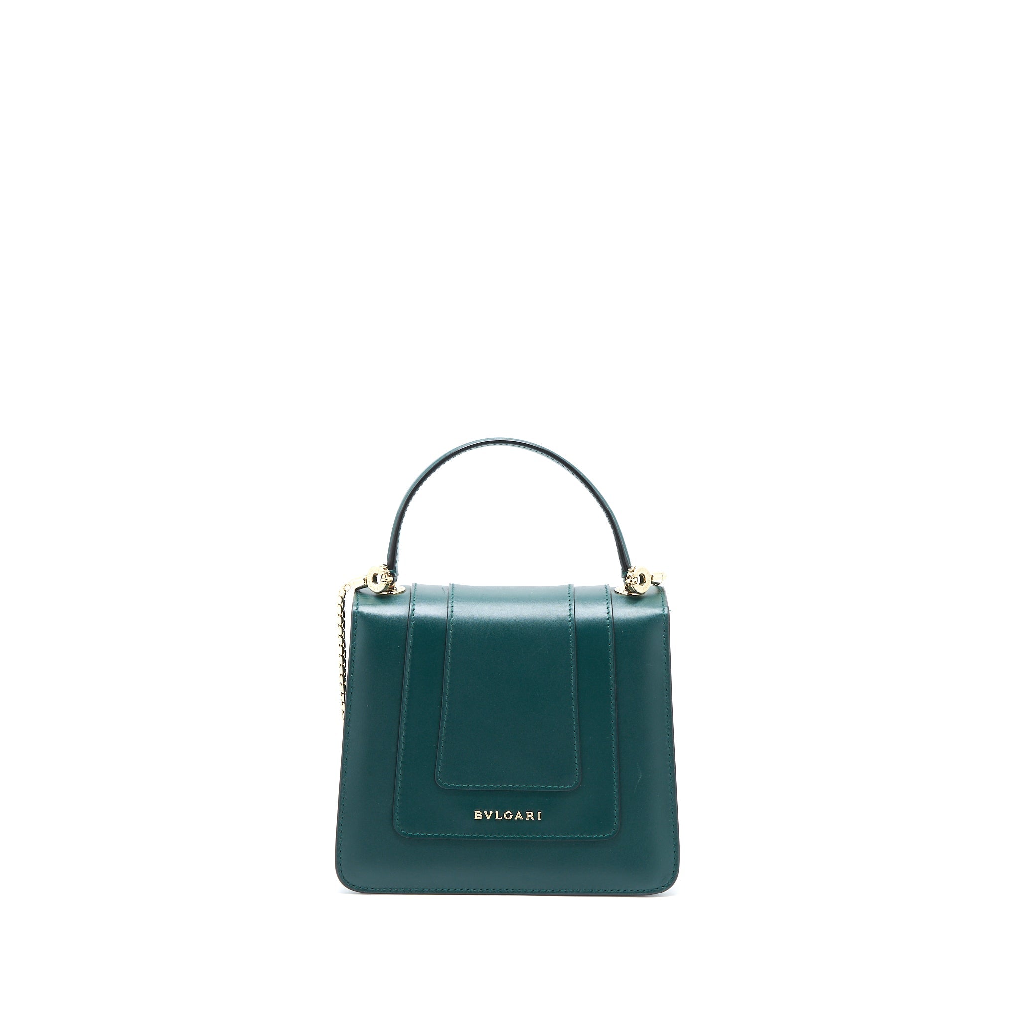 BVLGARI TOP HANDLE SERPENTI BAG CALFSKIN GREEN LGHW