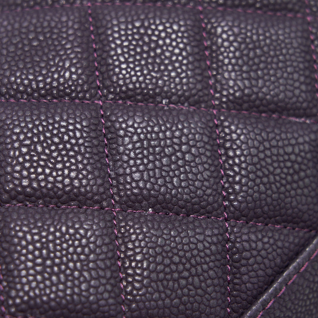 CHANEL FLAP TOTE BAG WITH CHAIN CAVIAR IN PURPLE SHW