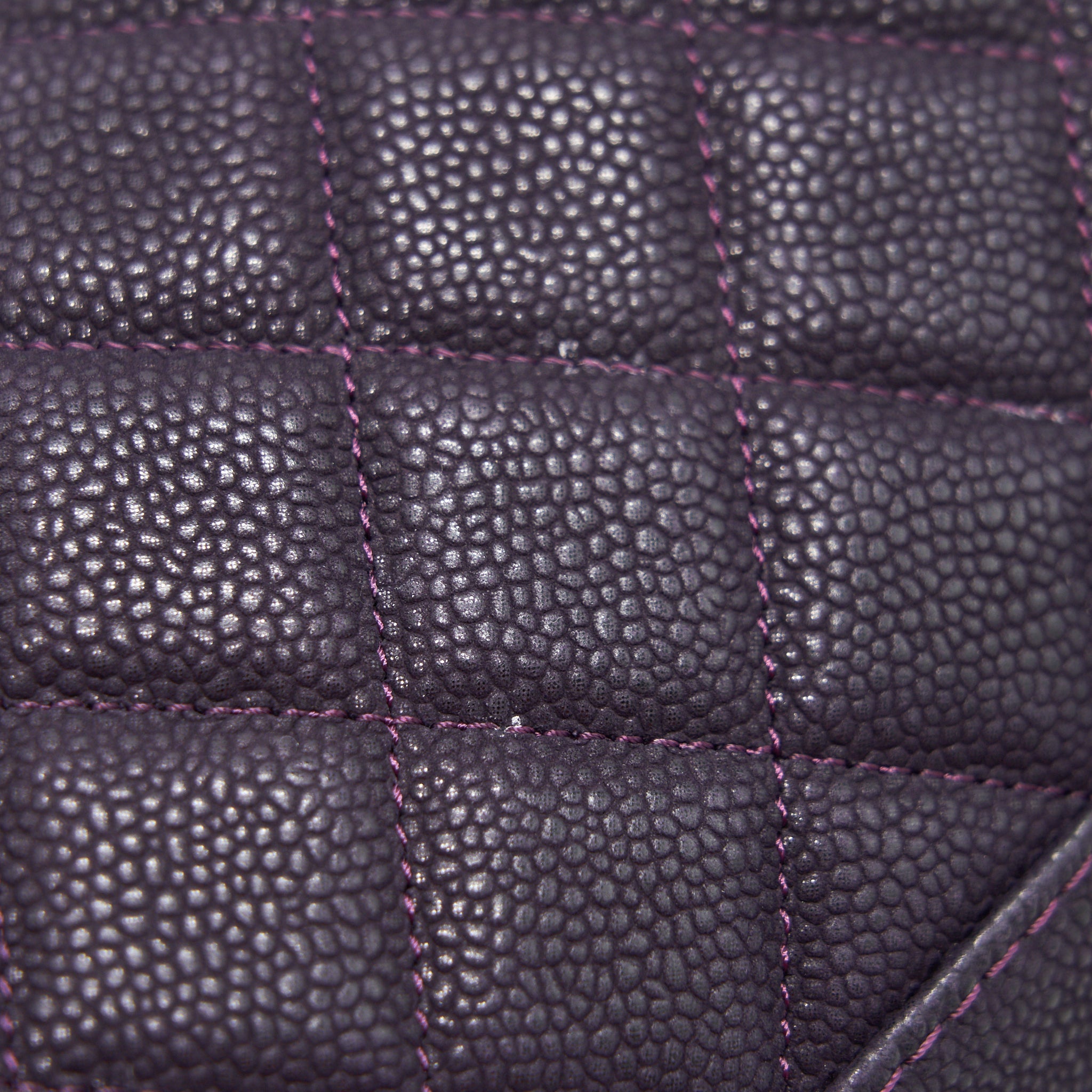 CHANEL FLAP TOTE BAG WITH CHAIN CAVIAR IN PURPLE SHW