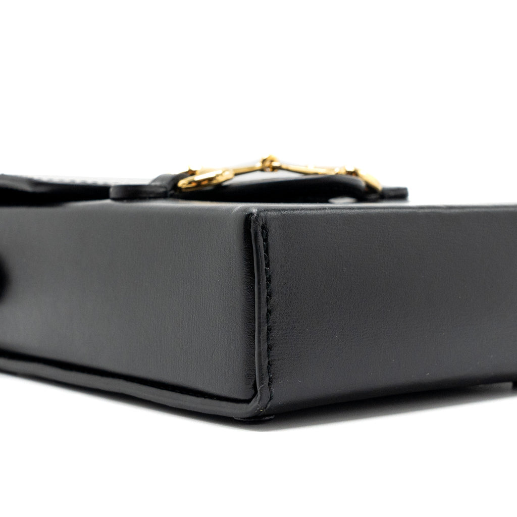 GUCCI 1955 HORSEBIT 1955 CROSSBODY BAG CALFSKIN BLACK GHW