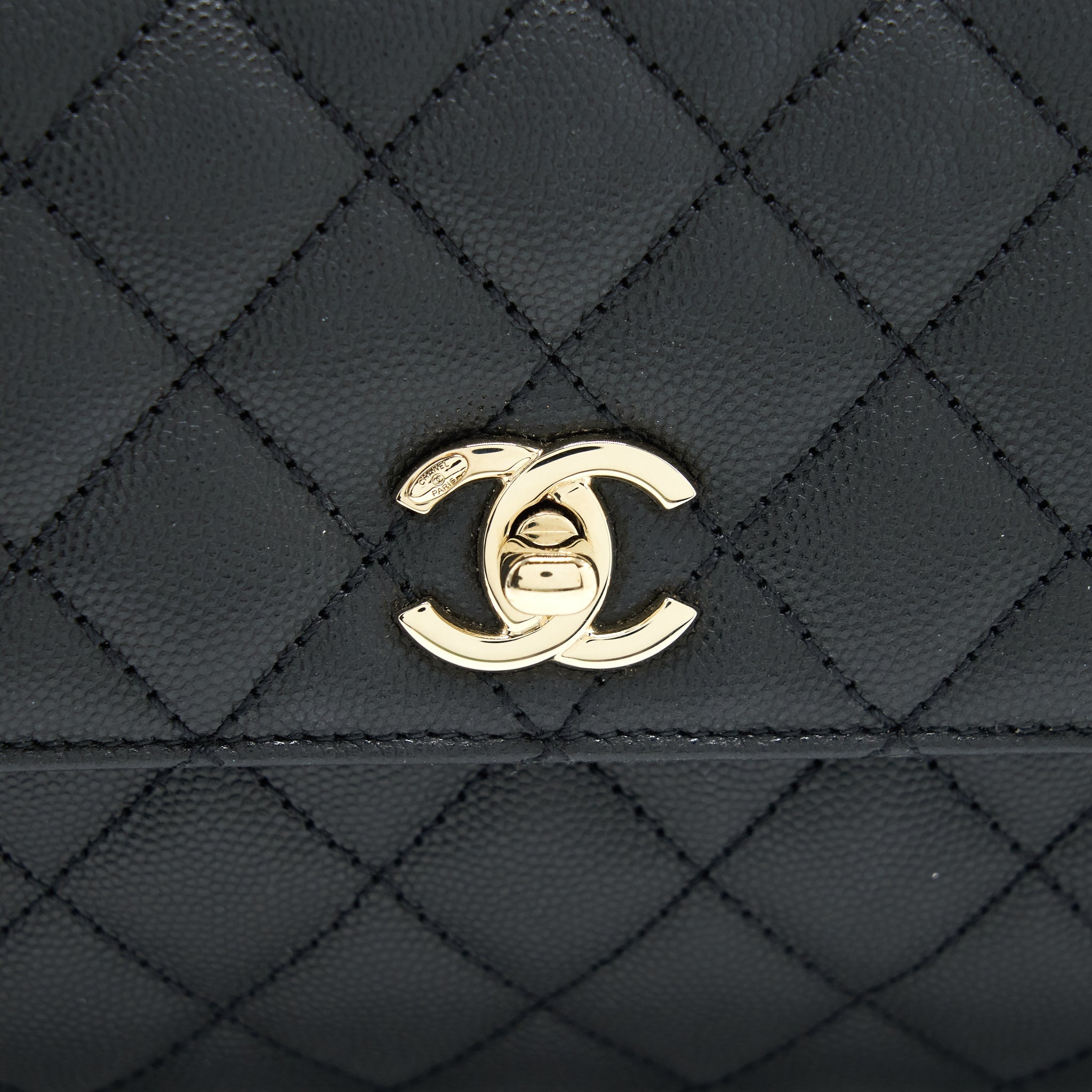 CHANEL SMALL COCO HANDLE CAVIAR BLACK LGHW (MICROCHIP)