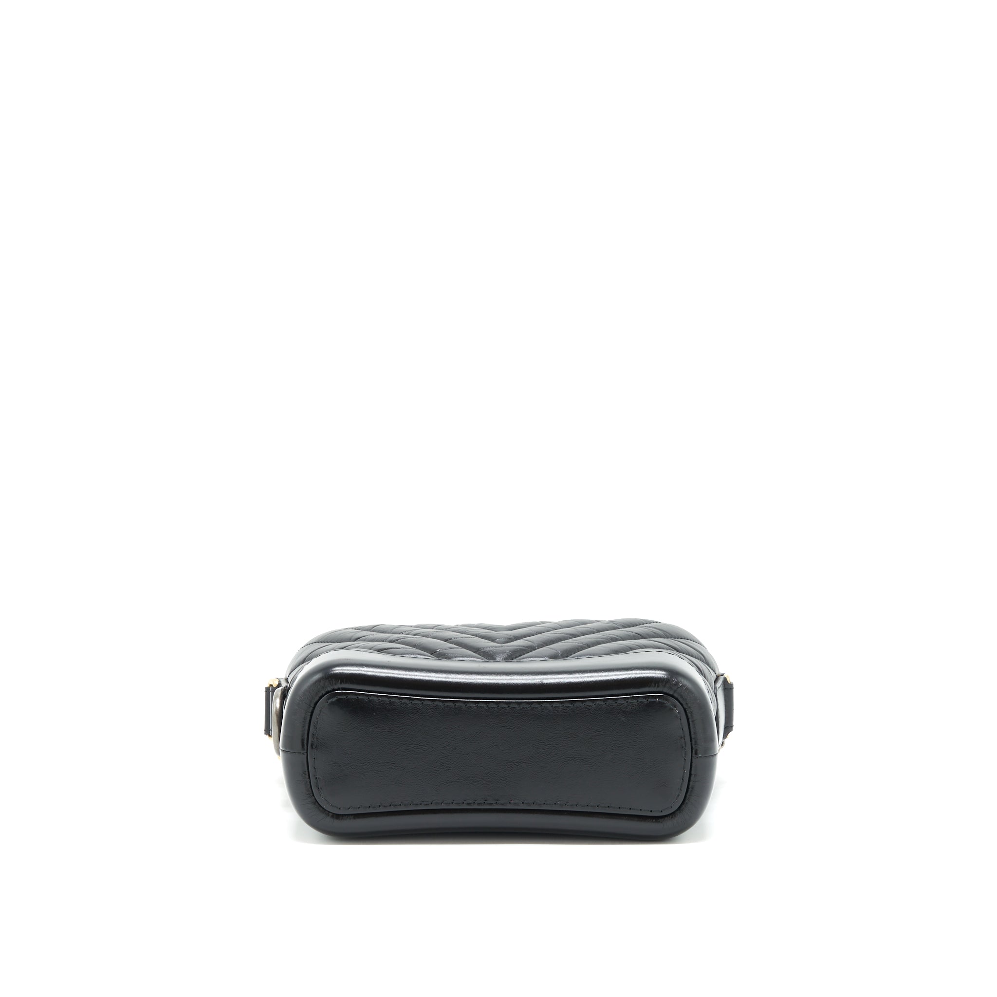 CHANEL CHEVRON GABRIELLE HOBO BAG BLACK WITH GOLD AND SILVER HARDWARE