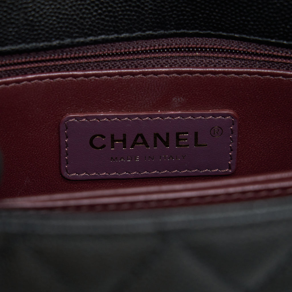 CHANEL SMALL COCO HANDLE CAVIAR BLACK LGHW (MICROCHIP)
