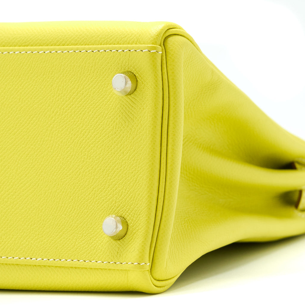 HERMES KELLY 32 EPSOM LIME/GRIS PERLE SHW