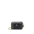 CHANEL PEARL CRUSH LONG VANITY LAMBSKIN BLACK BRUSHED GHW