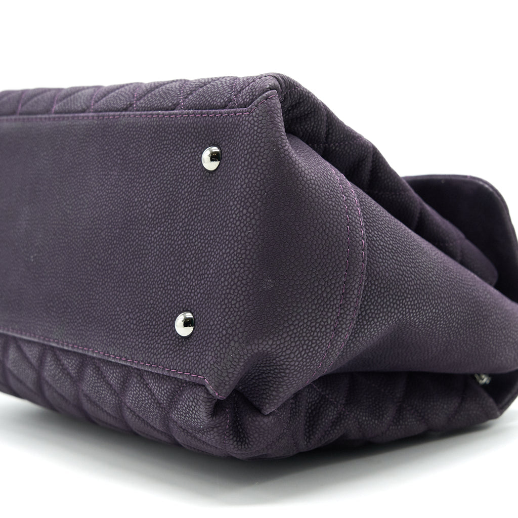 CHANEL FLAP TOTE BAG WITH CHAIN CAVIAR IN PURPLE SHW
