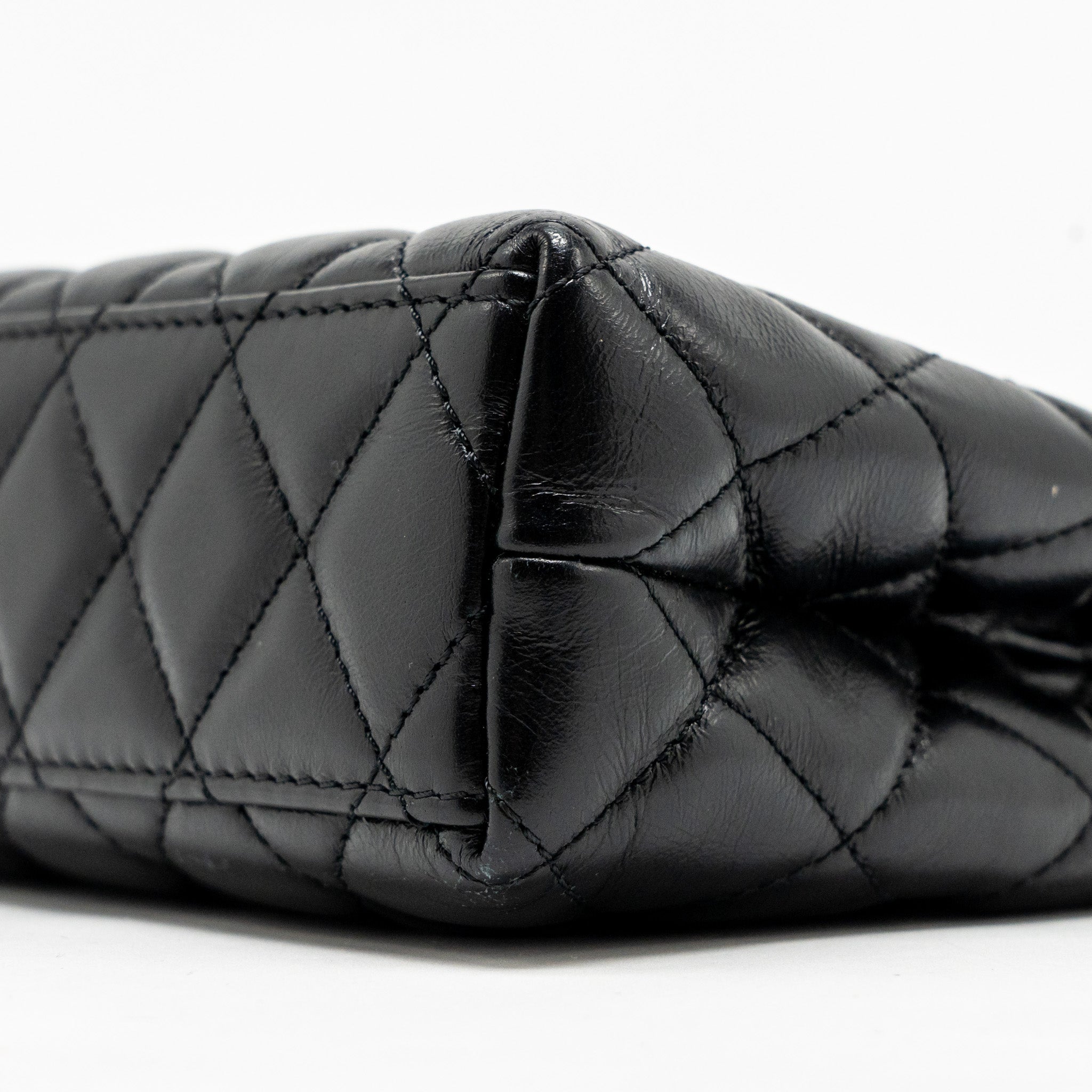 CHANEL MINI KELLY SHOPPING TOTE BAG CALFSKIN BLACK GHW (MICROCHIP)