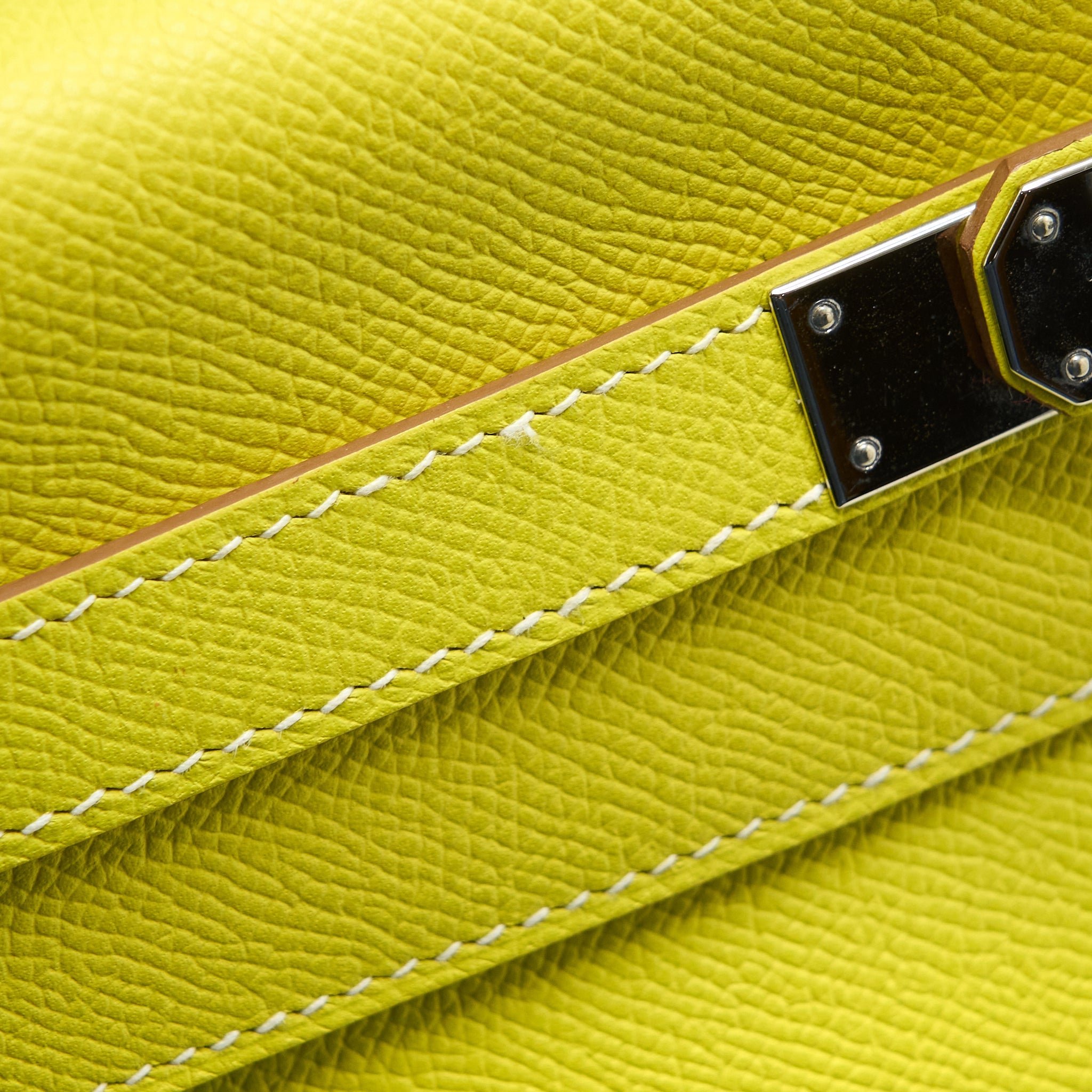 HERMES KELLY 32 EPSOM LIME/GRIS PERLE SHW