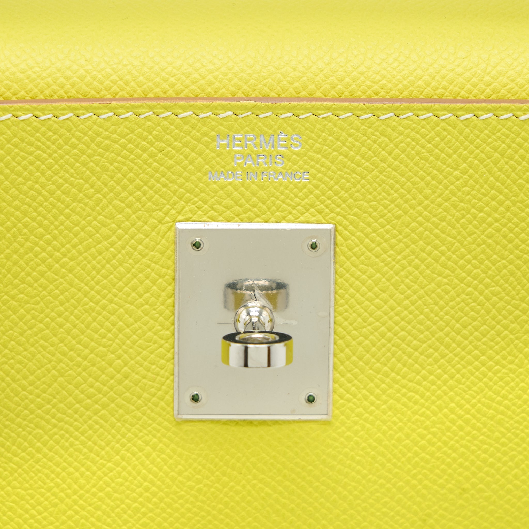 HERMES KELLY 32 EPSOM LIME/GRIS PERLE SHW