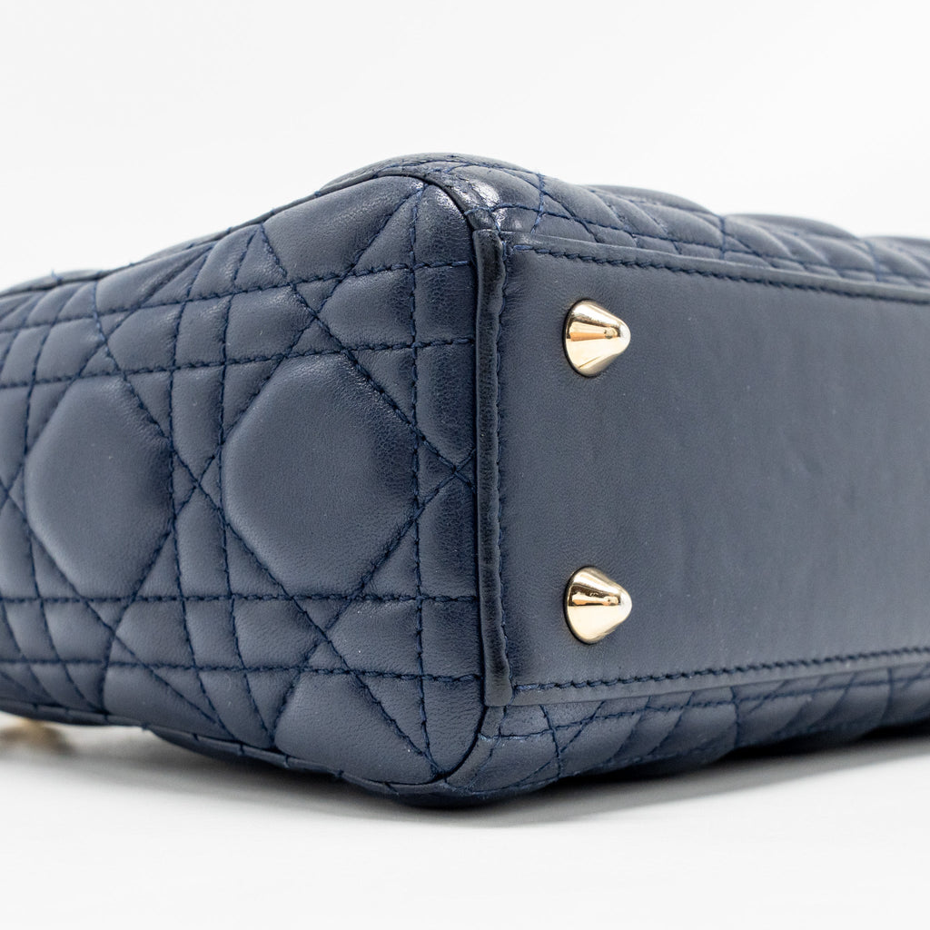 DIOR MY ABC SMALL LADY DIOR LAMBSKIN DARK BLUE LGHW