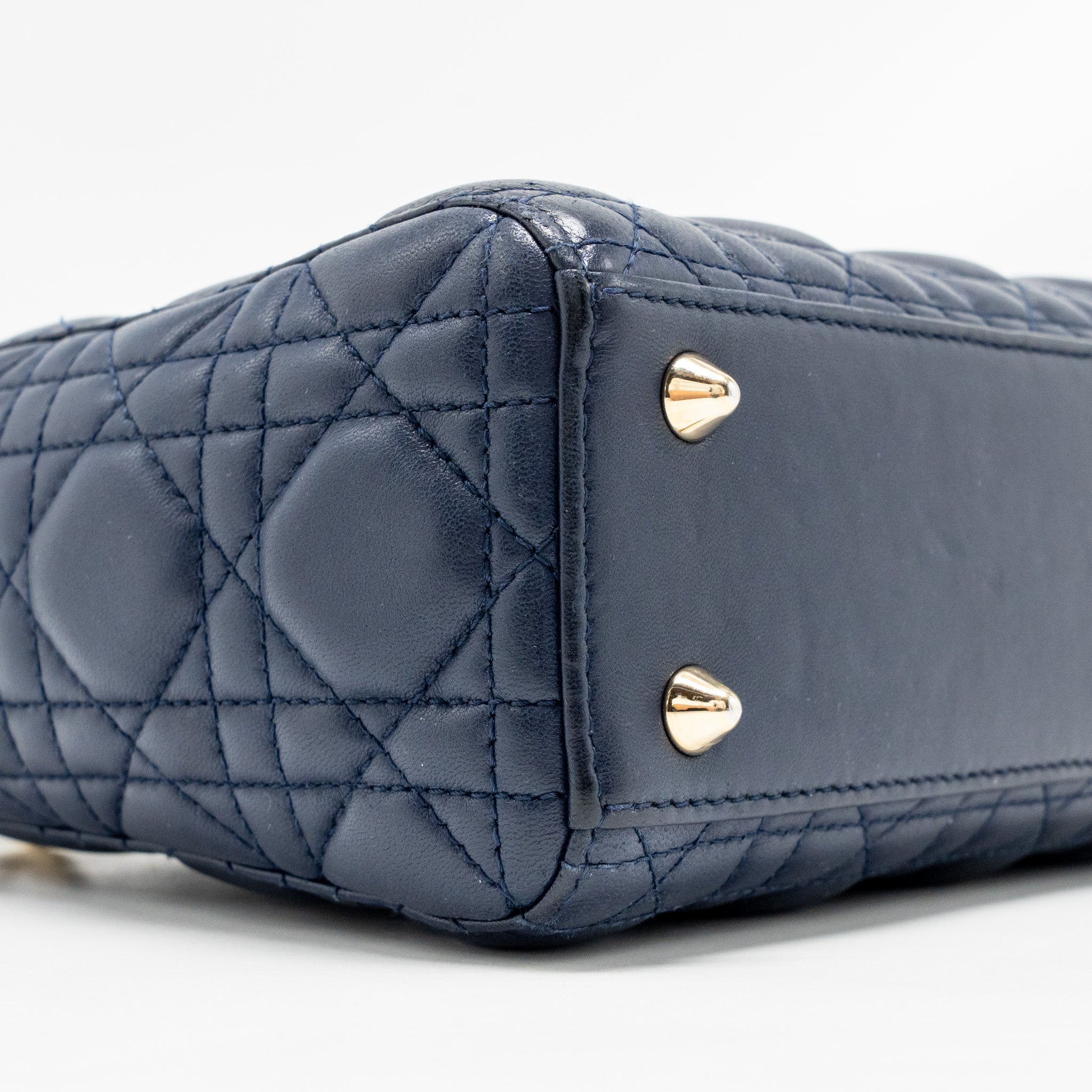 DIOR MY ABC SMALL LADY DIOR LAMBSKIN DARK BLUE LGHW