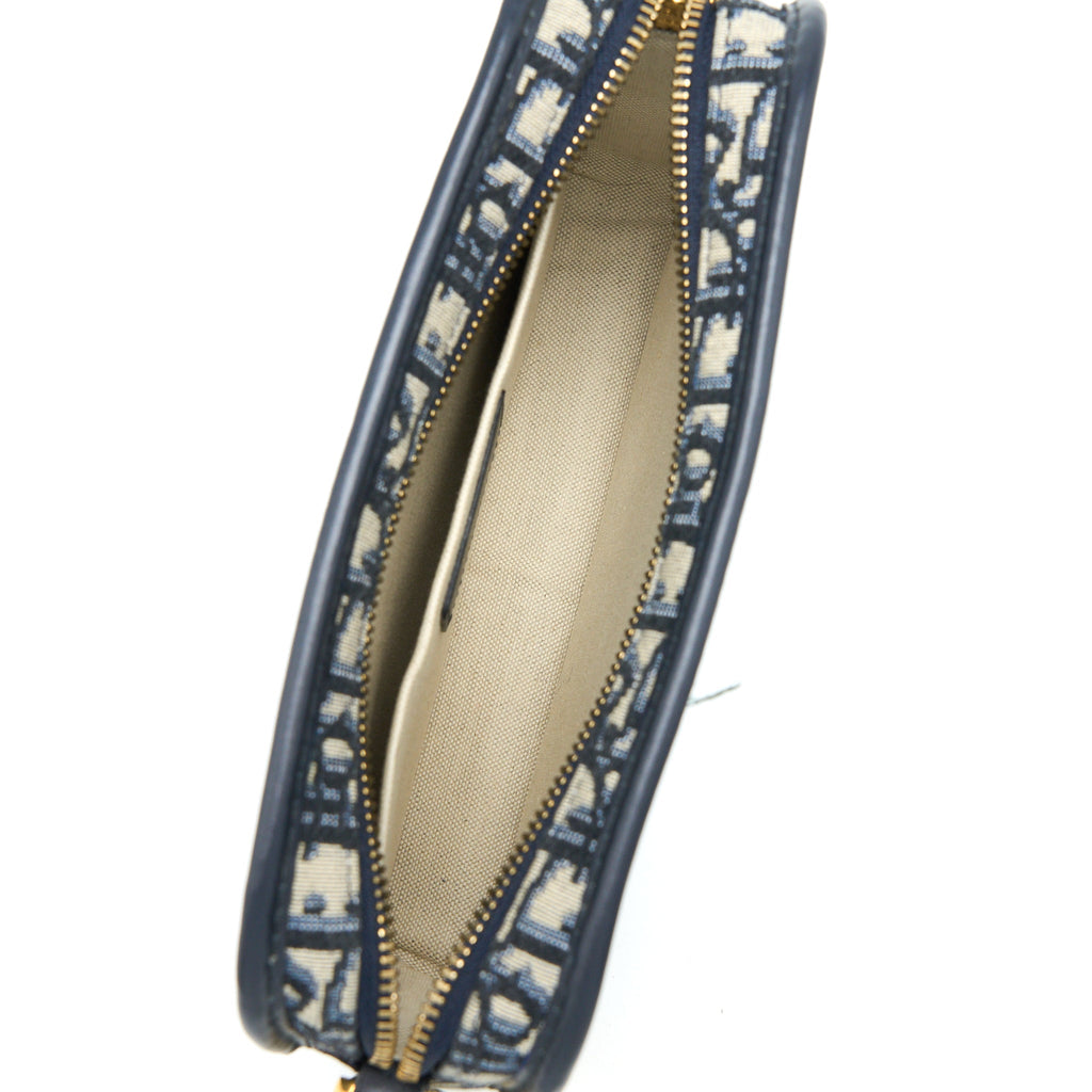 DIOR DIORQUAKE POUCH BLUE OBLIQUE CANVAS WITH AN EXTRA STRAP