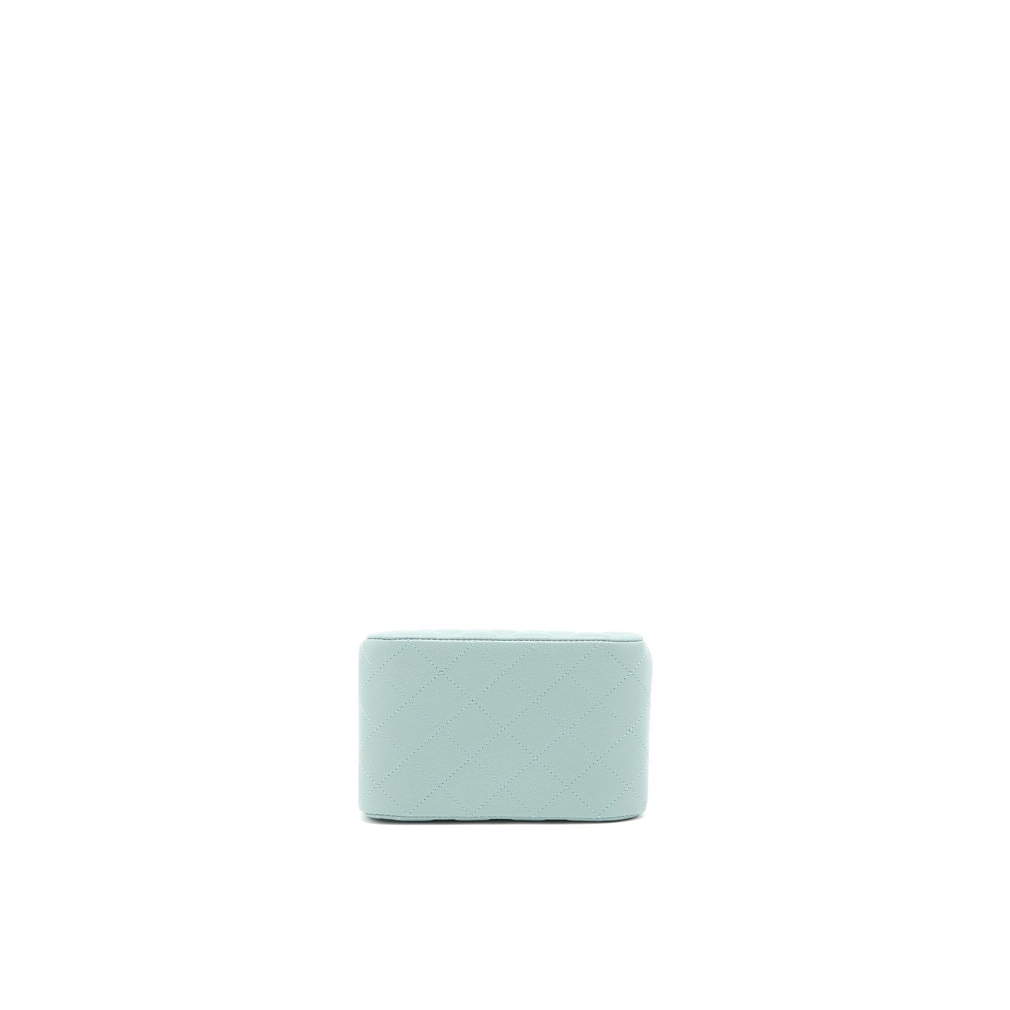 CHANEL 23C MINI BUCKET CAVIAR LIGHT GREY LGHW (MICROCHIP)