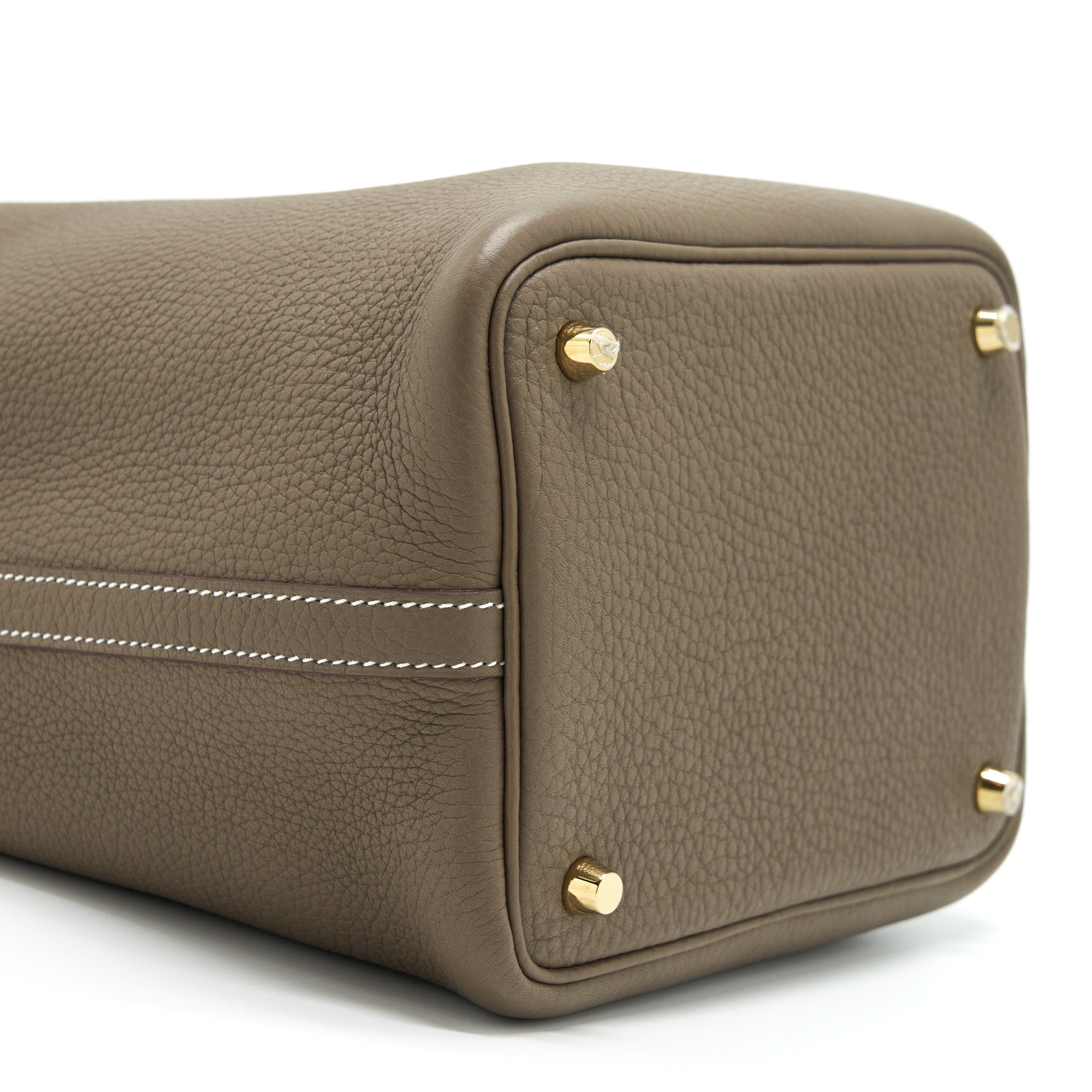 HERMES PICOTIN 18 LOCK BAG CLEMENCE LEATHER ETOUPE WITH GHW