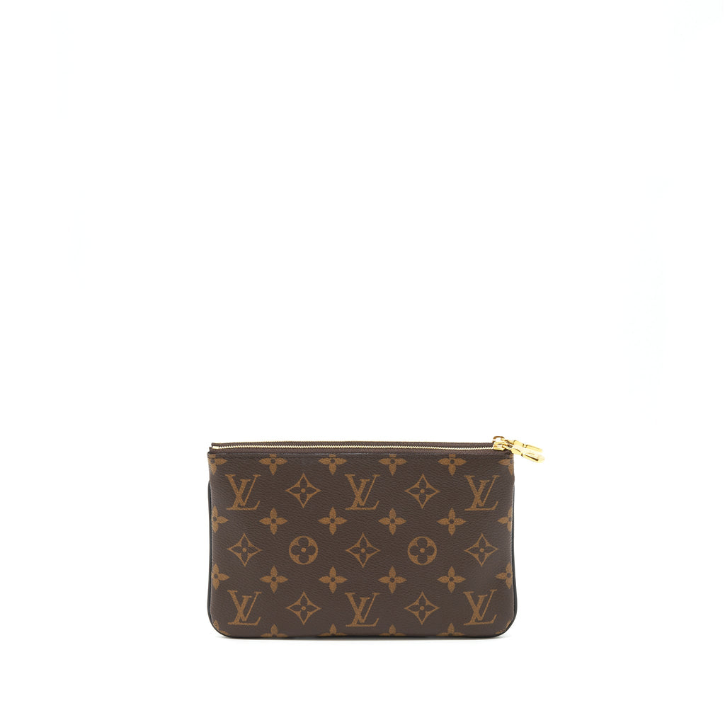 LOUIS VUITTON DOUBLE ZIP POCHETTE MONOGRAM GHW