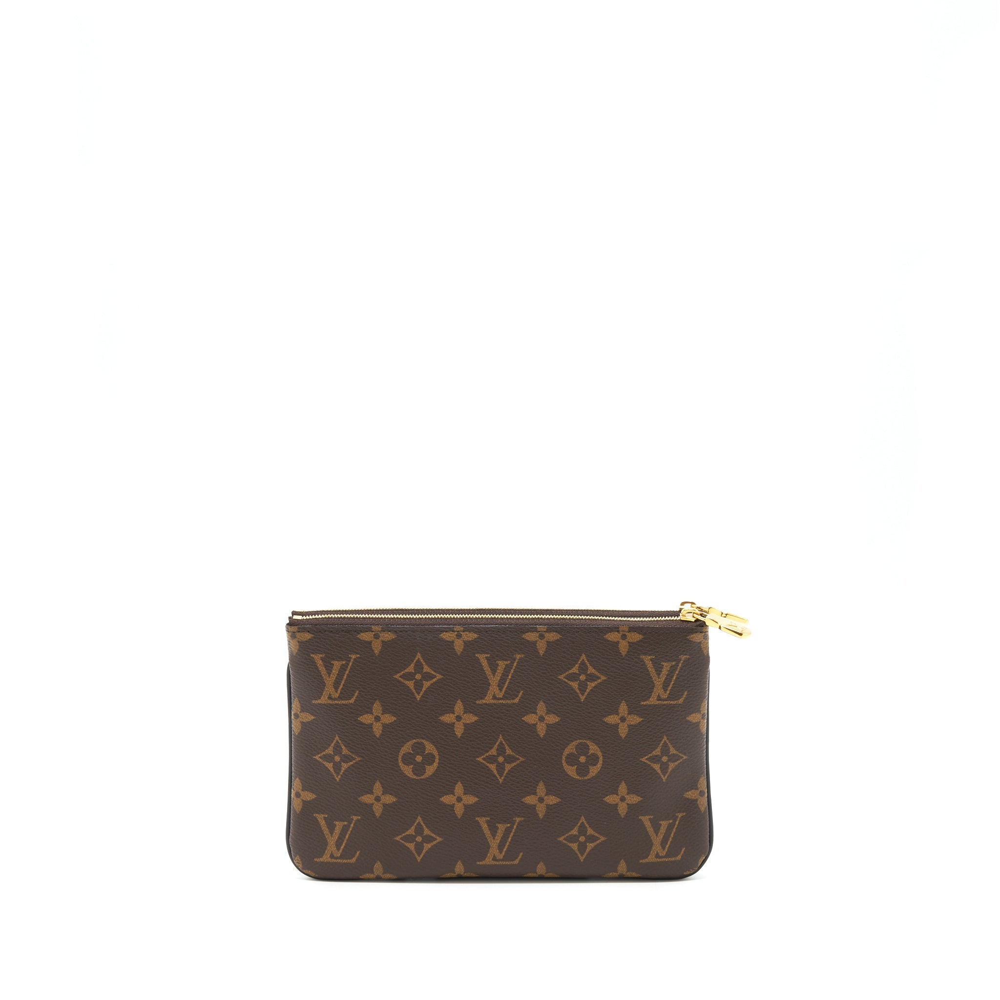 LOUIS VUITTON DOUBLE ZIP POCHETTE MONOGRAM GHW