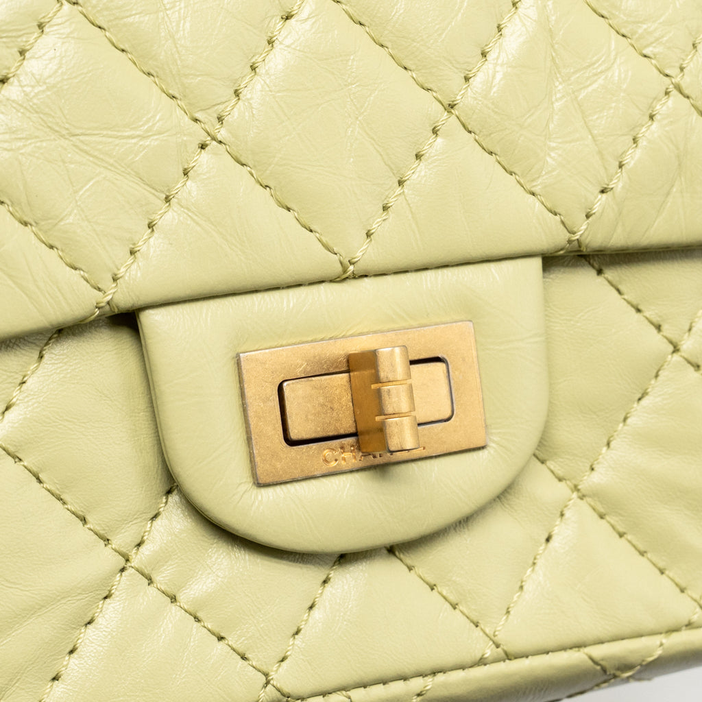 CHANEL MINI 2.55 REISSUE AGED CALFSKIN GREEN GHW