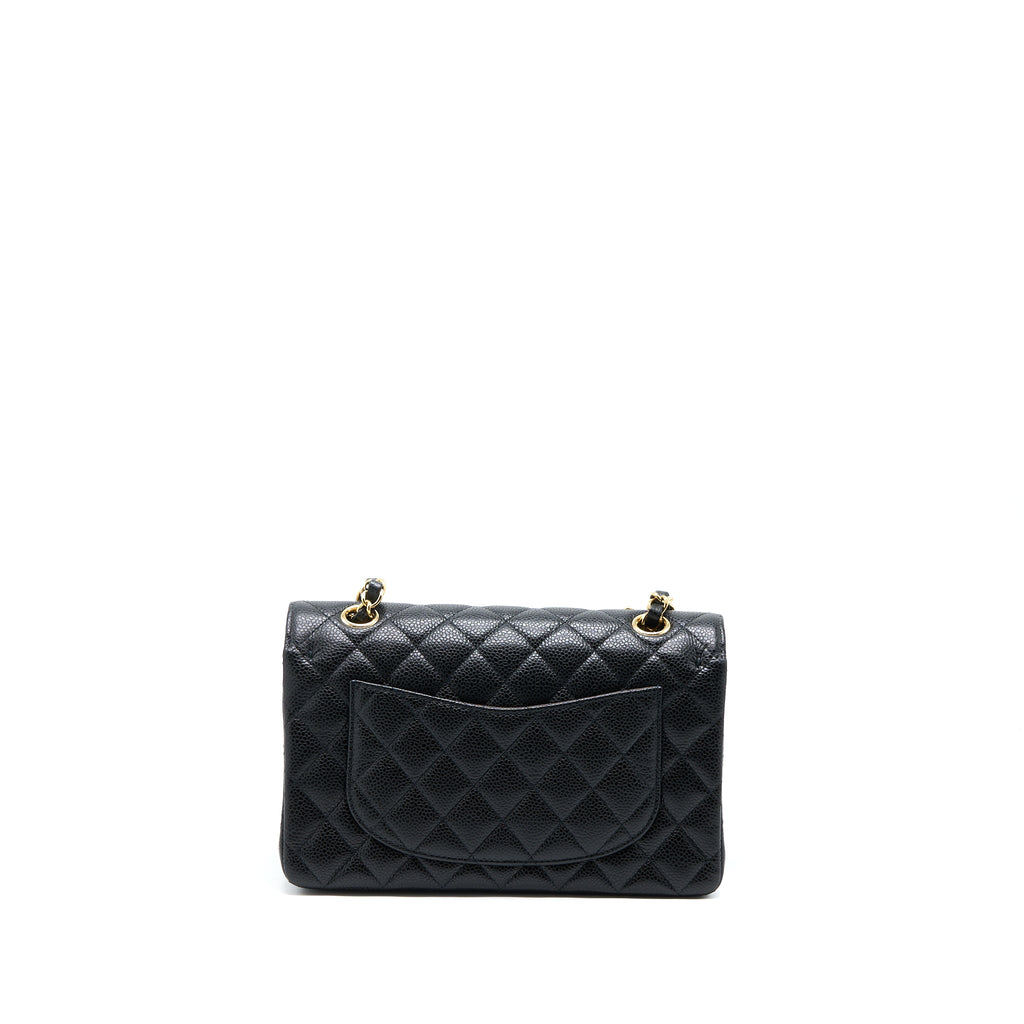 CHANEL SMALL CLASSIC FLAP BAG CAVIAR BLACK GHW (MICROCHIP)