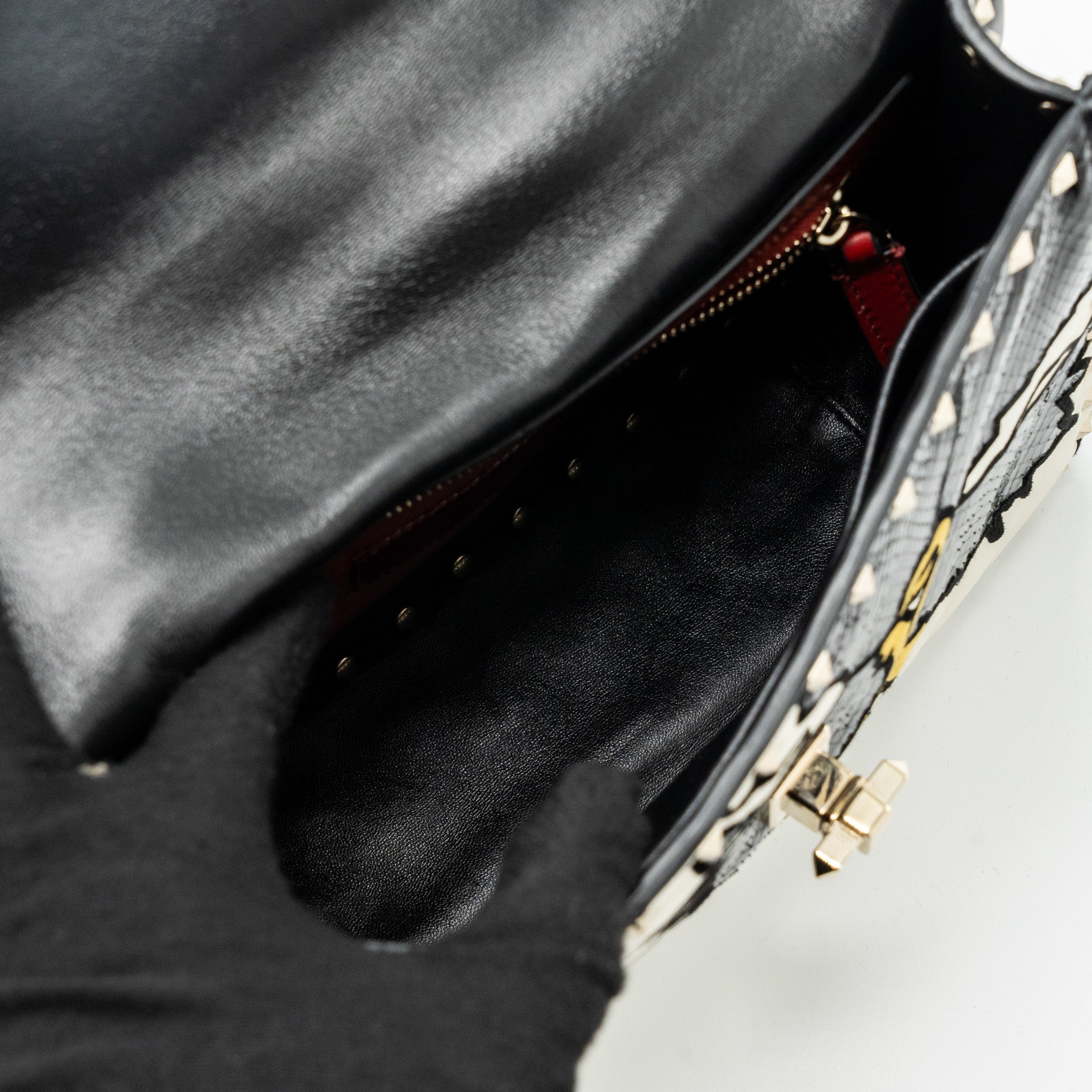 VALENTINO GARAVANI ROCKSTUD SPIKE SHOULDER BAG LEATHER/ PYTHON MULTICOLOUR LGHW