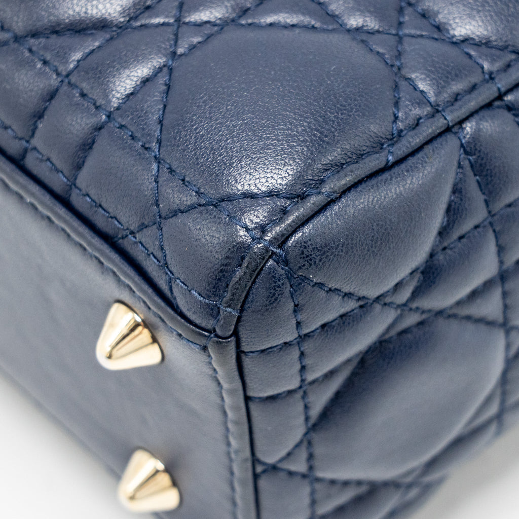 DIOR MY ABC SMALL LADY DIOR LAMBSKIN DARK BLUE LGHW