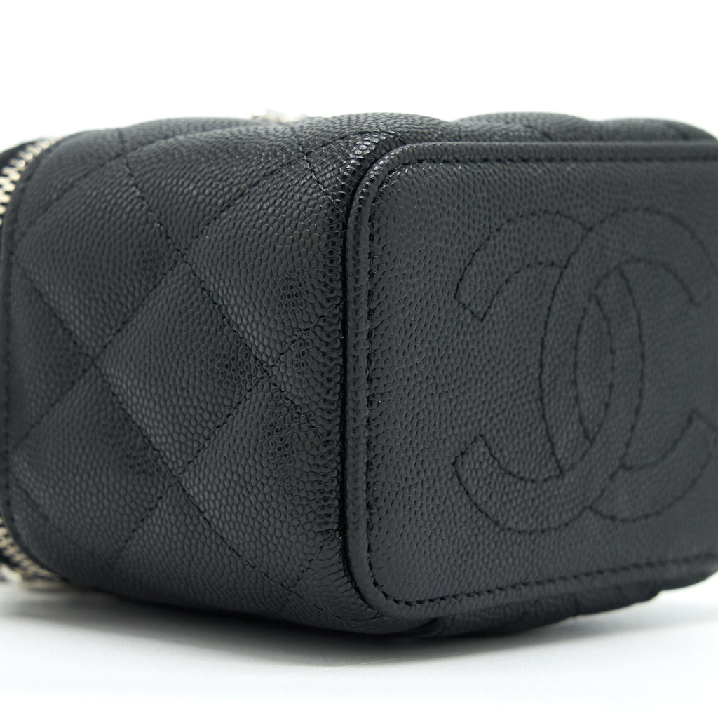 CHANEL 22S MINI VANITY WITH GIANT CHAIN CAVIAR BLACK WITH SHW