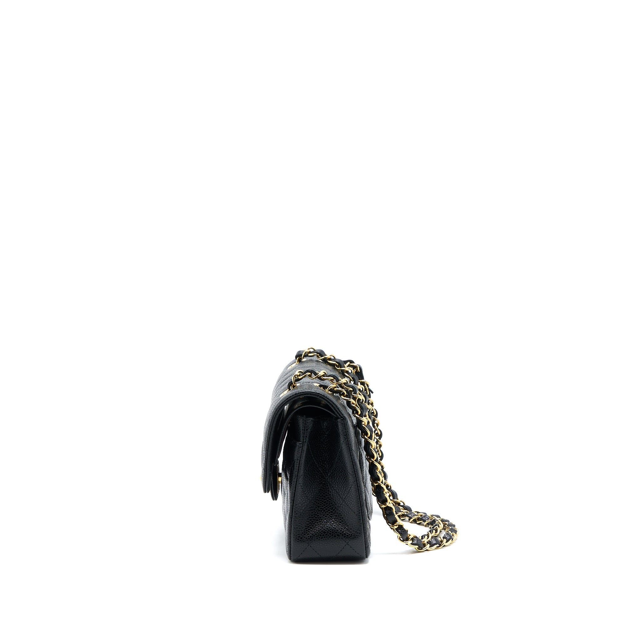 CHANEL SMALL CLASSIC FLAP BAG CAVIAR BLACK GHW (MICROCHIP)
