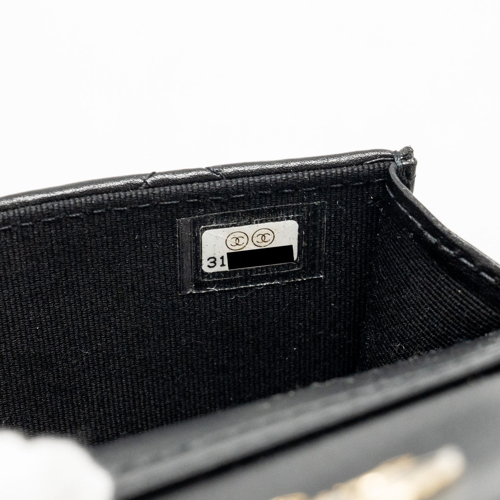 CHANEL MAXI PEARL CLUTCH WITH CHAIN LAMBSKIN BLACK LGHW