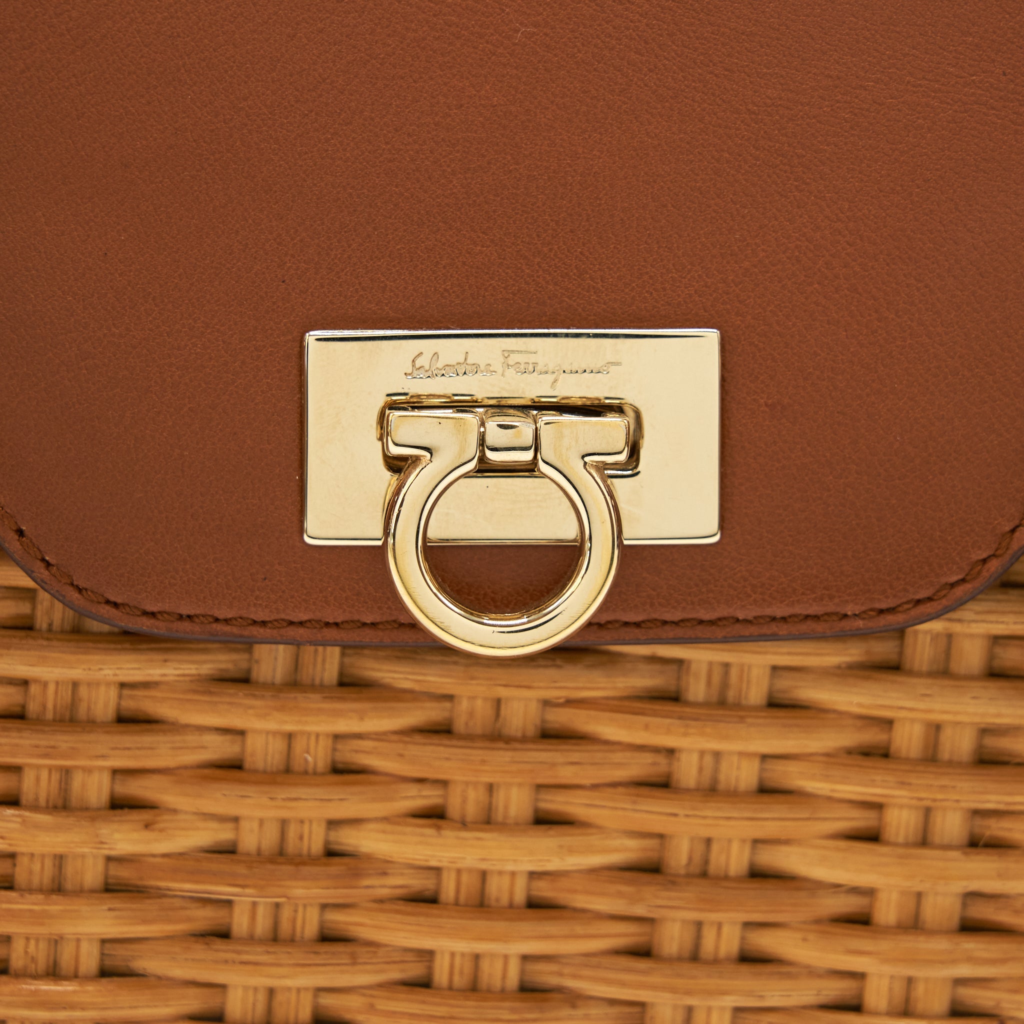 SALVATORE FERRAGAMO VINTAGE BAMBOO TOP HANDLE BAG