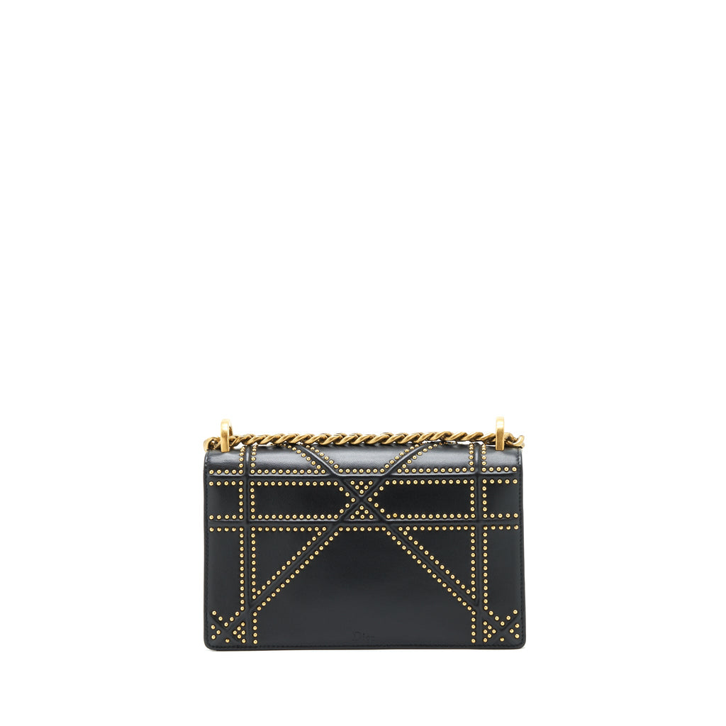 DIOR SMALL STUDDED DIORAMA BLACK GHW