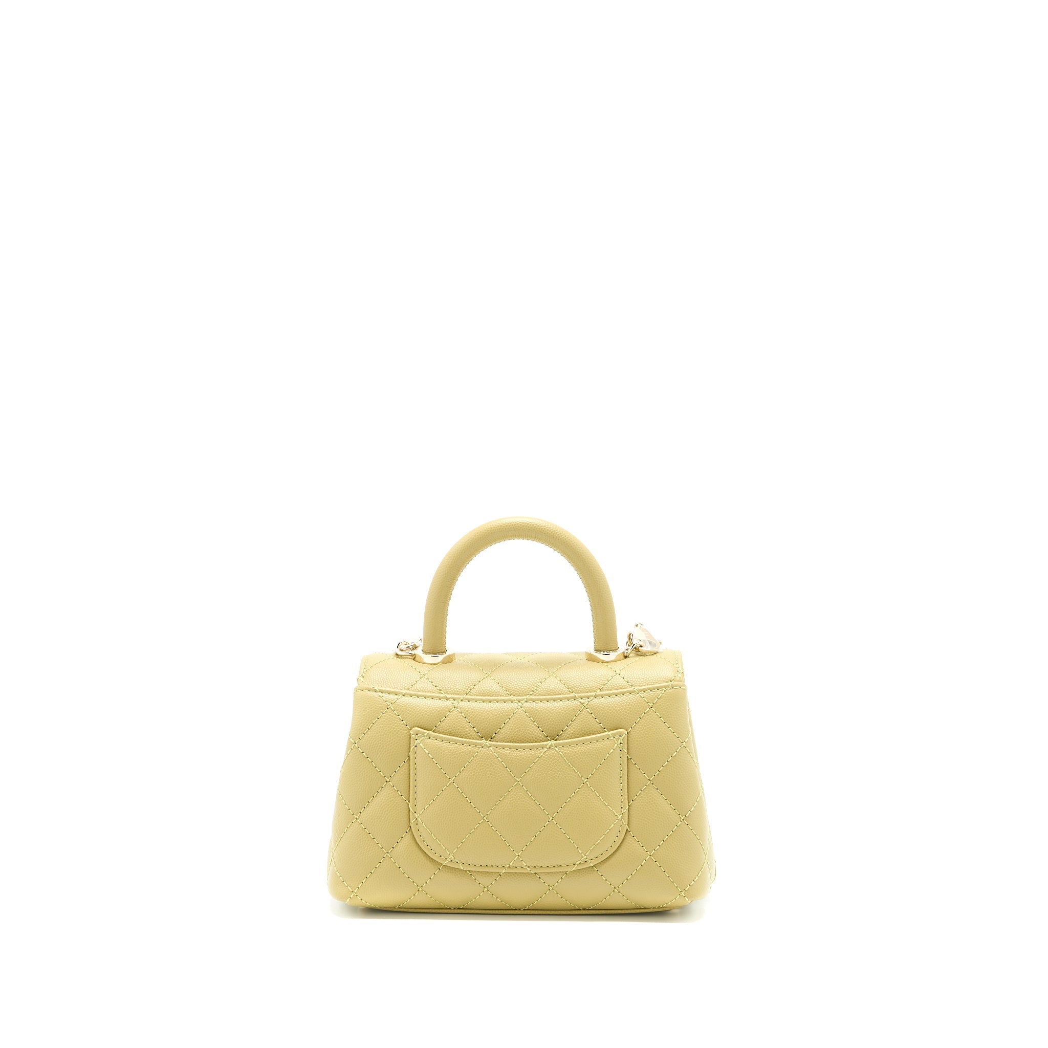 CHANEL EXTRA MINI COCO HANDLE CAVIAR GREEN LGHW (MICROCHIP)