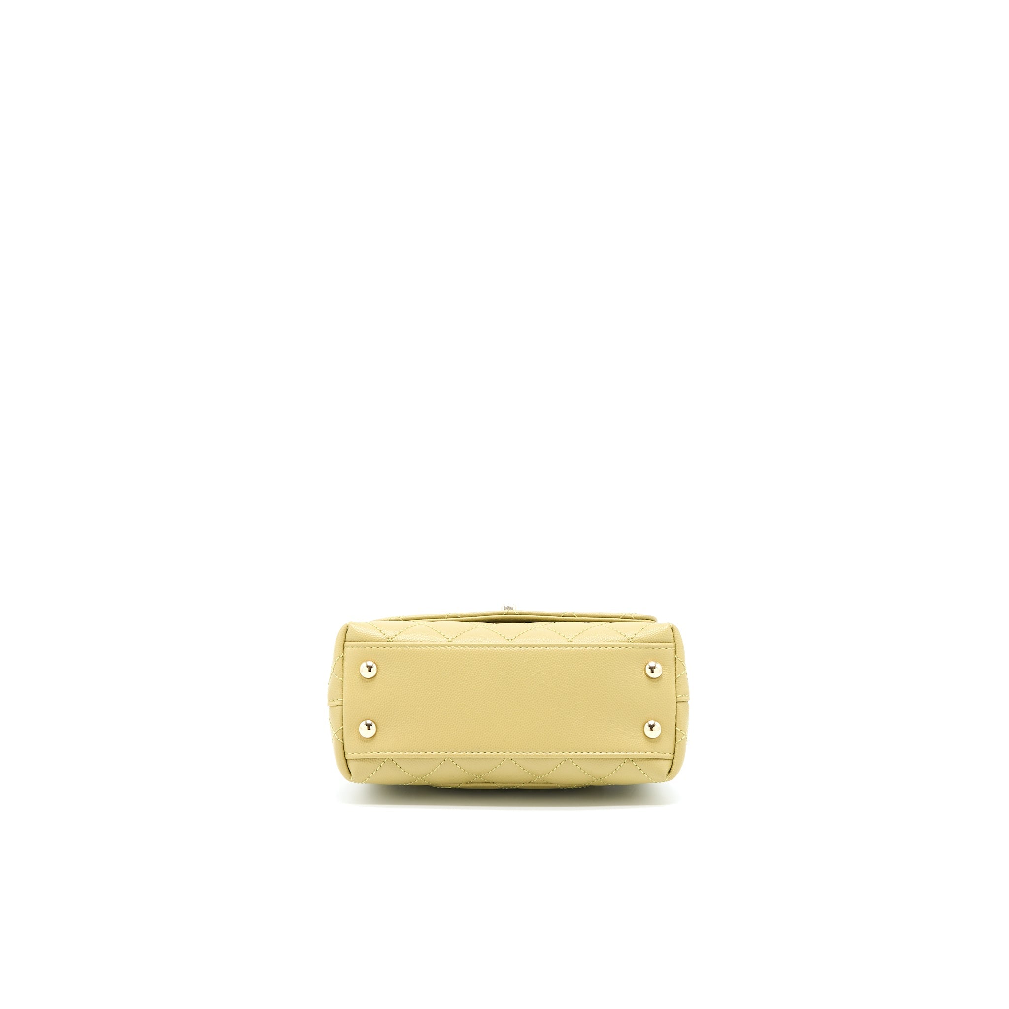 CHANEL EXTRA MINI COCO HANDLE CAVIAR GREEN LGHW (MICROCHIP)